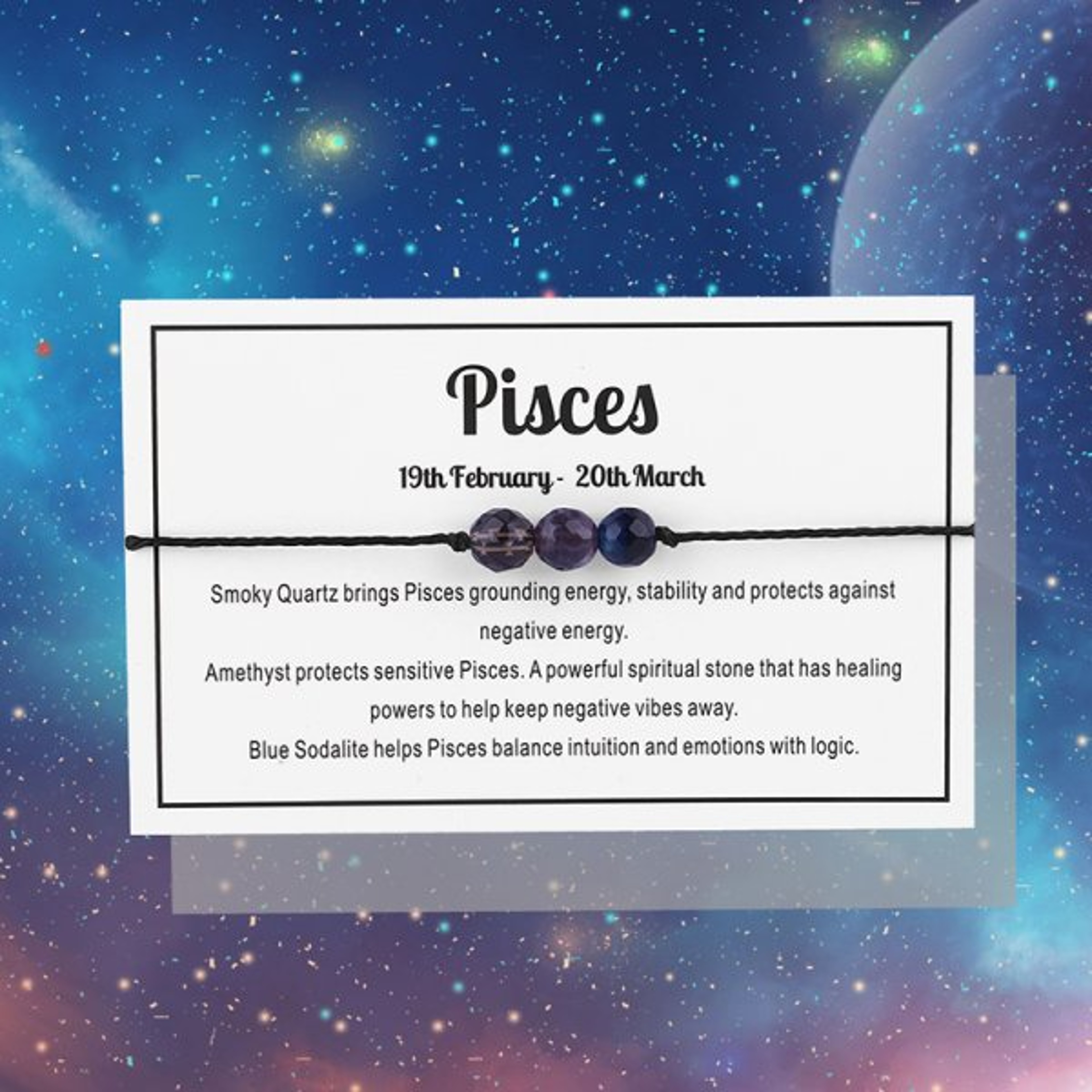 Natural Stone Constellation Bracelet for Women Zodiac Birthday Gift – view 26
