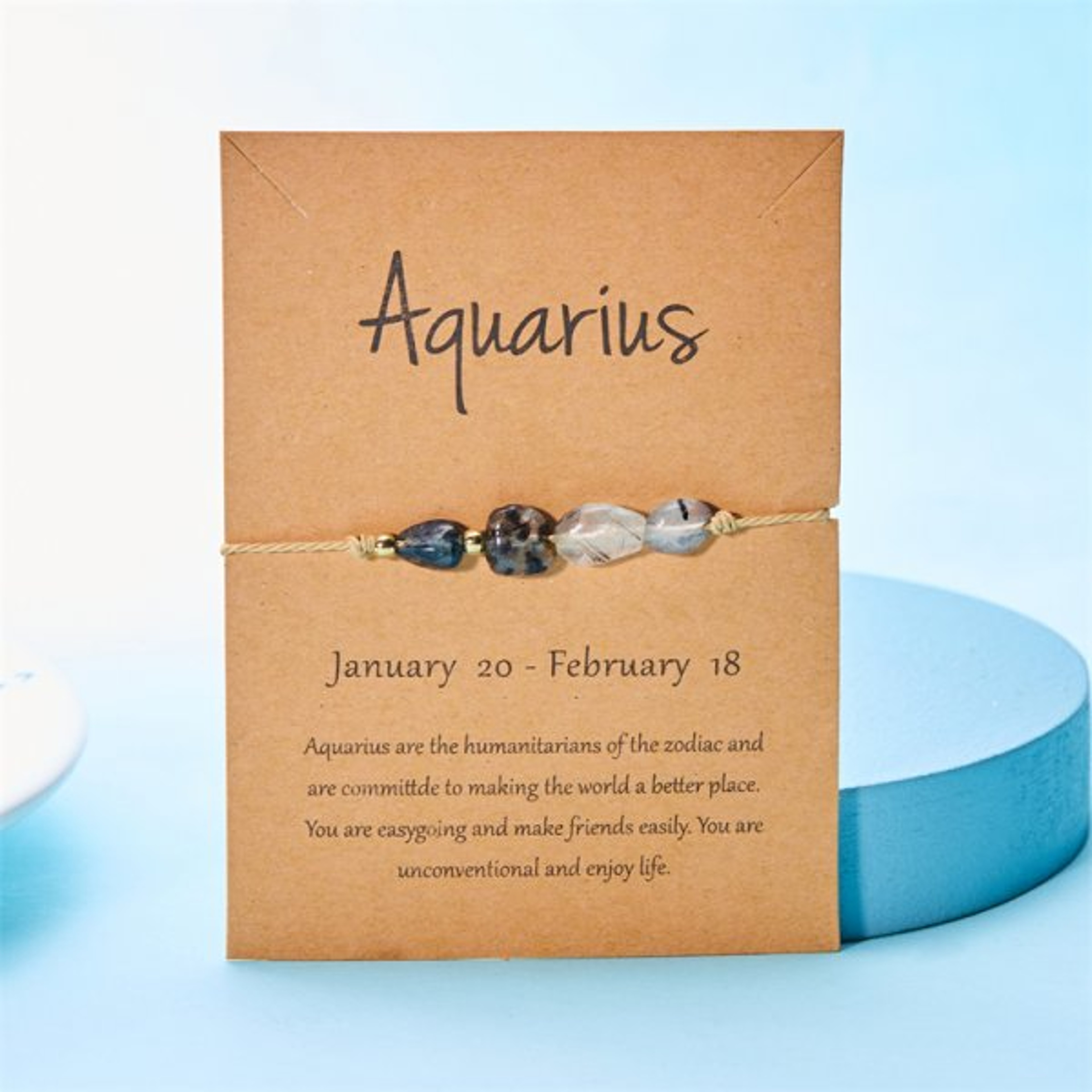 Natural Stone Constellation Bracelet for Women Zodiac Birthday Gift – view 41
