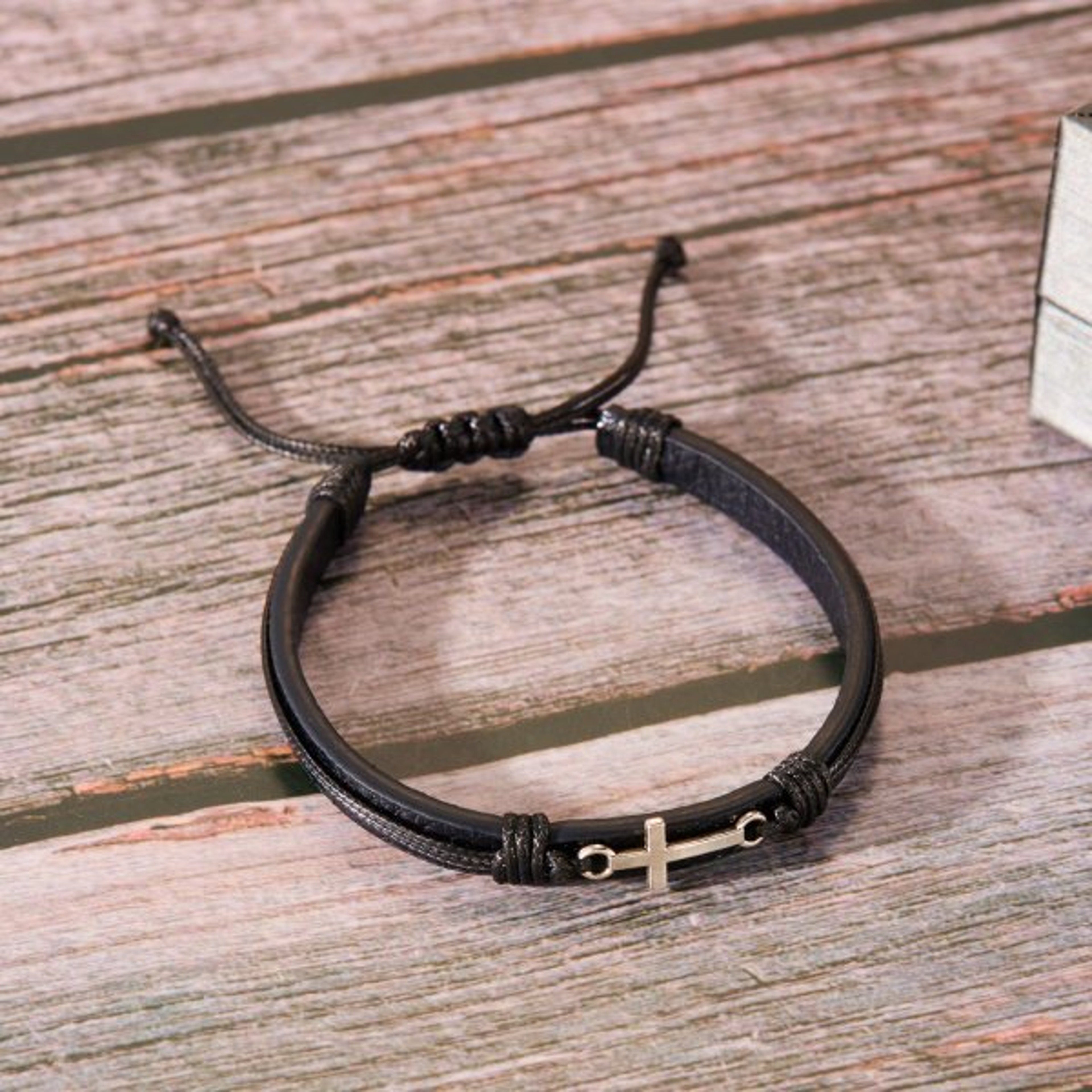 Natural Stone Bead Prayer Bracelet Multilayer Leather Rosary Cross Jewelry – view 12