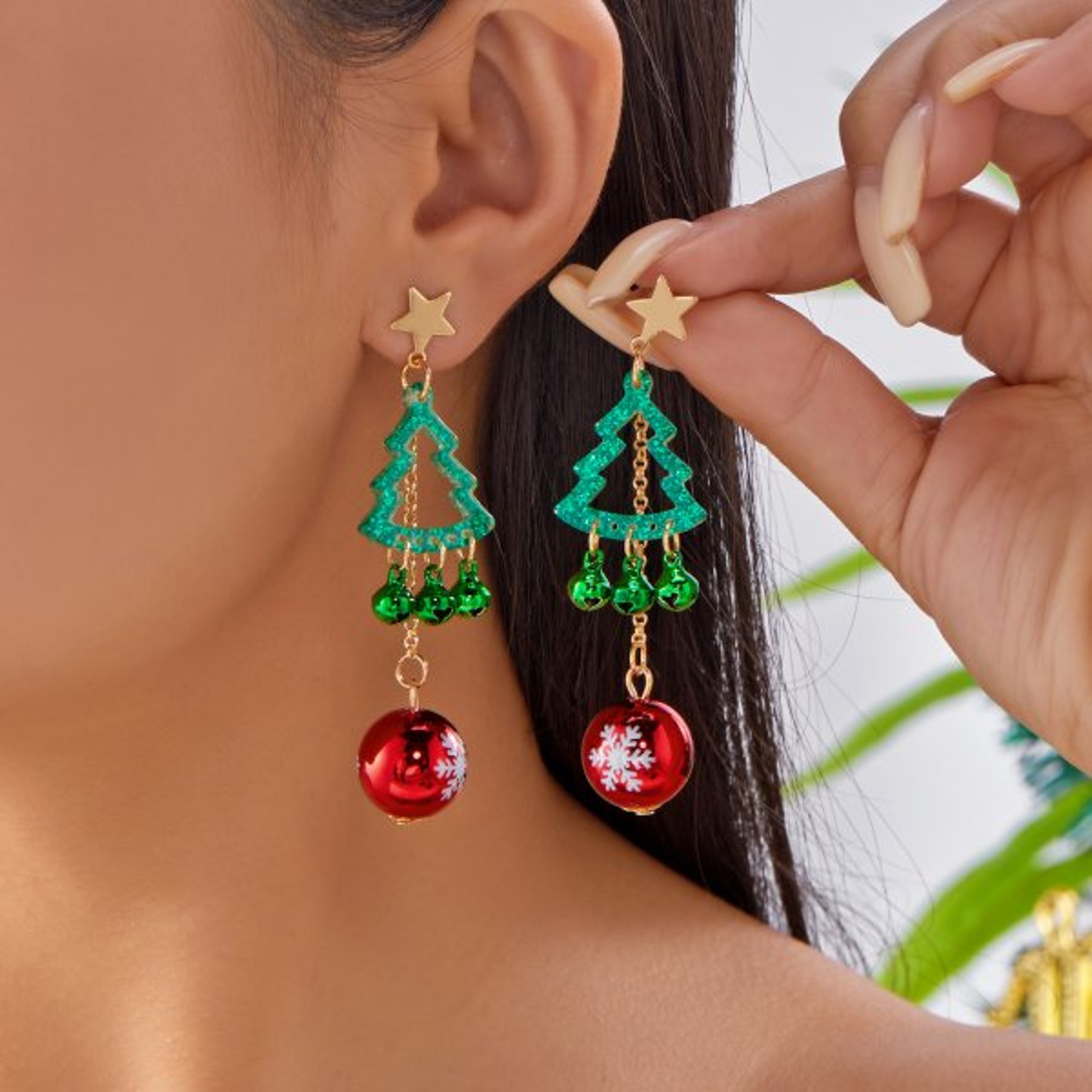Christmas Santa Snowman Dangle Earrings for Women Festive Holiday Jewelry – view 30