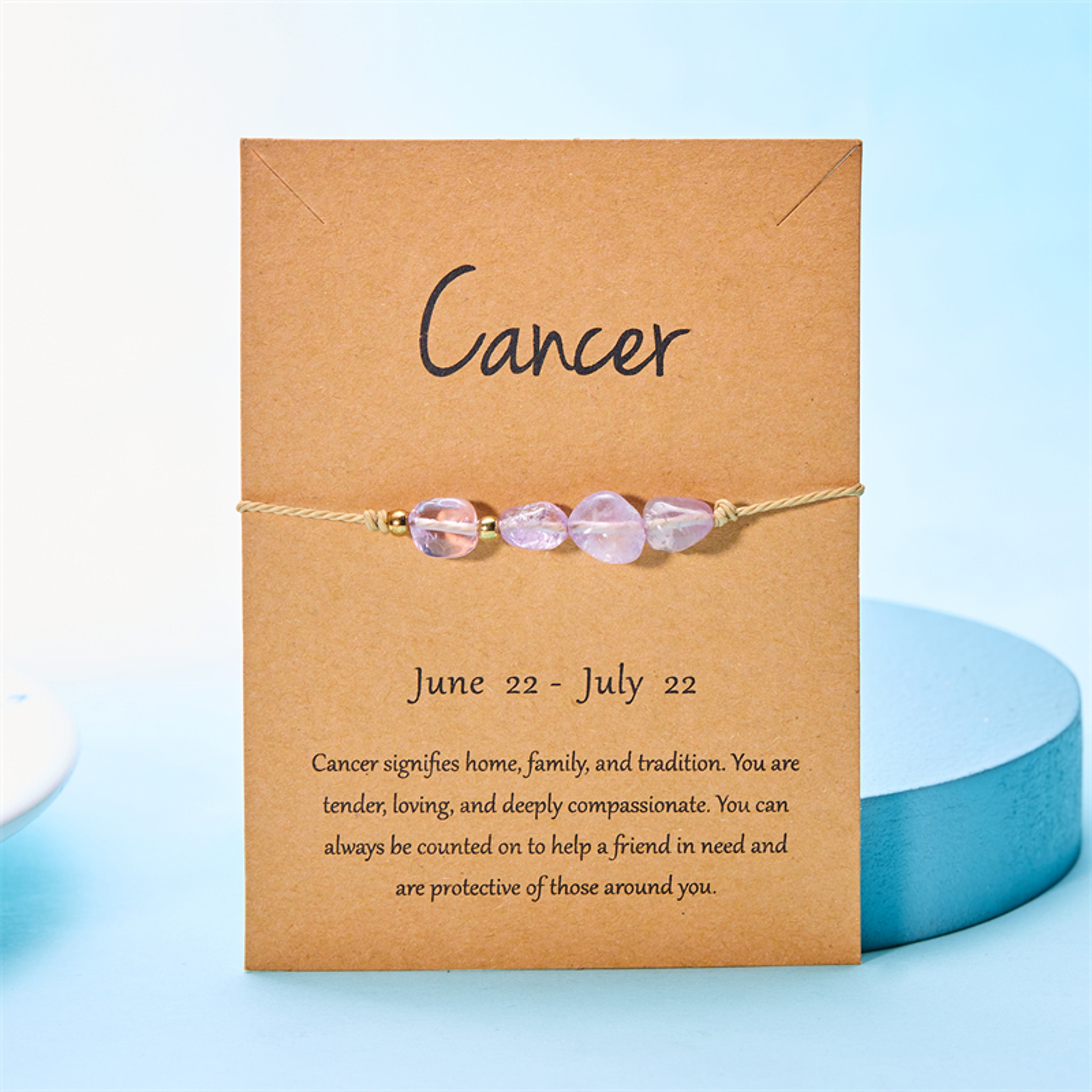 Natural Stone Constellation Bracelet for Women Kids Zodiac Sign Handmade Beaded Jewelry Gift – view 17