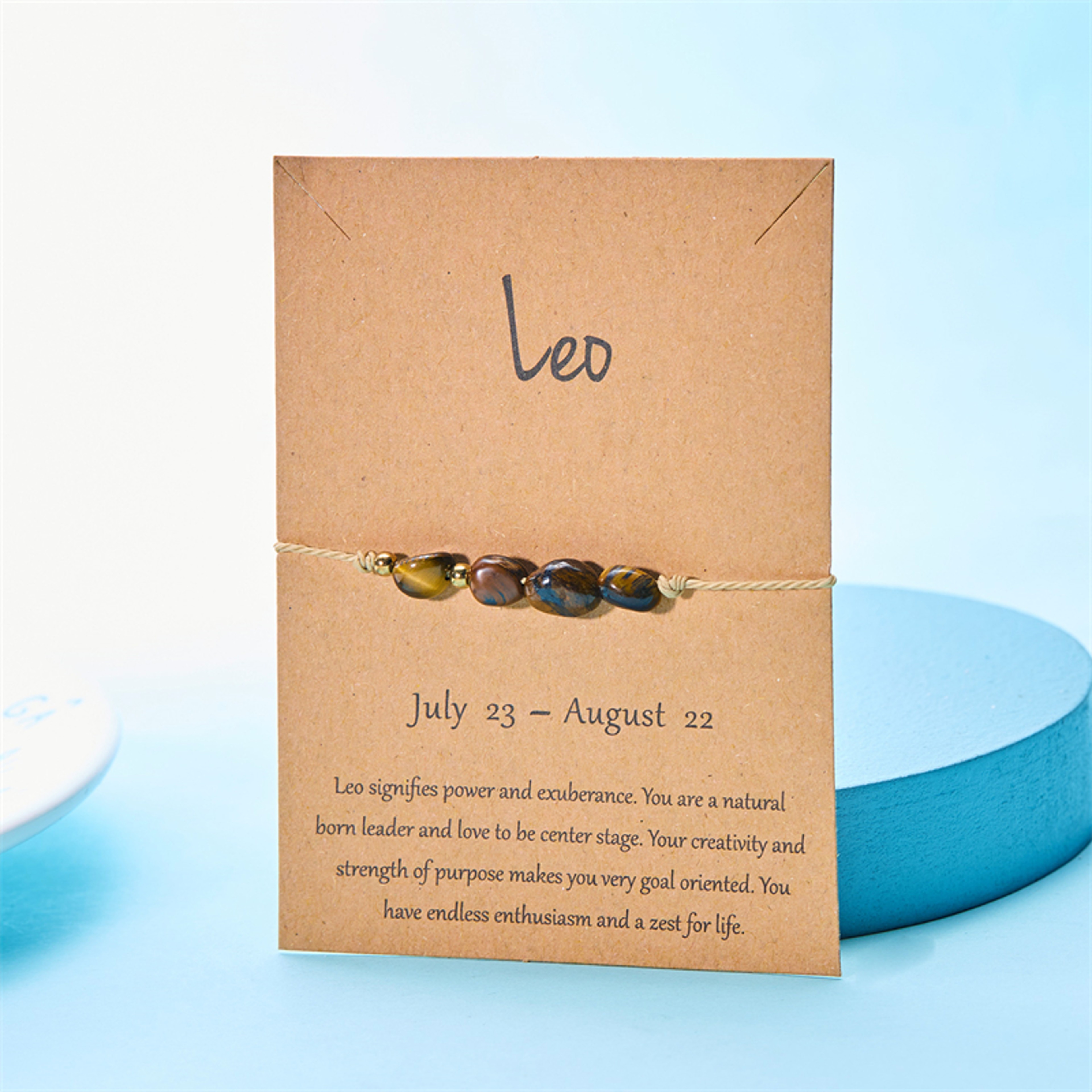 Natural Stone Constellation Bracelet for Women Kids Zodiac Sign Handmade Beaded Jewelry Gift – view 20