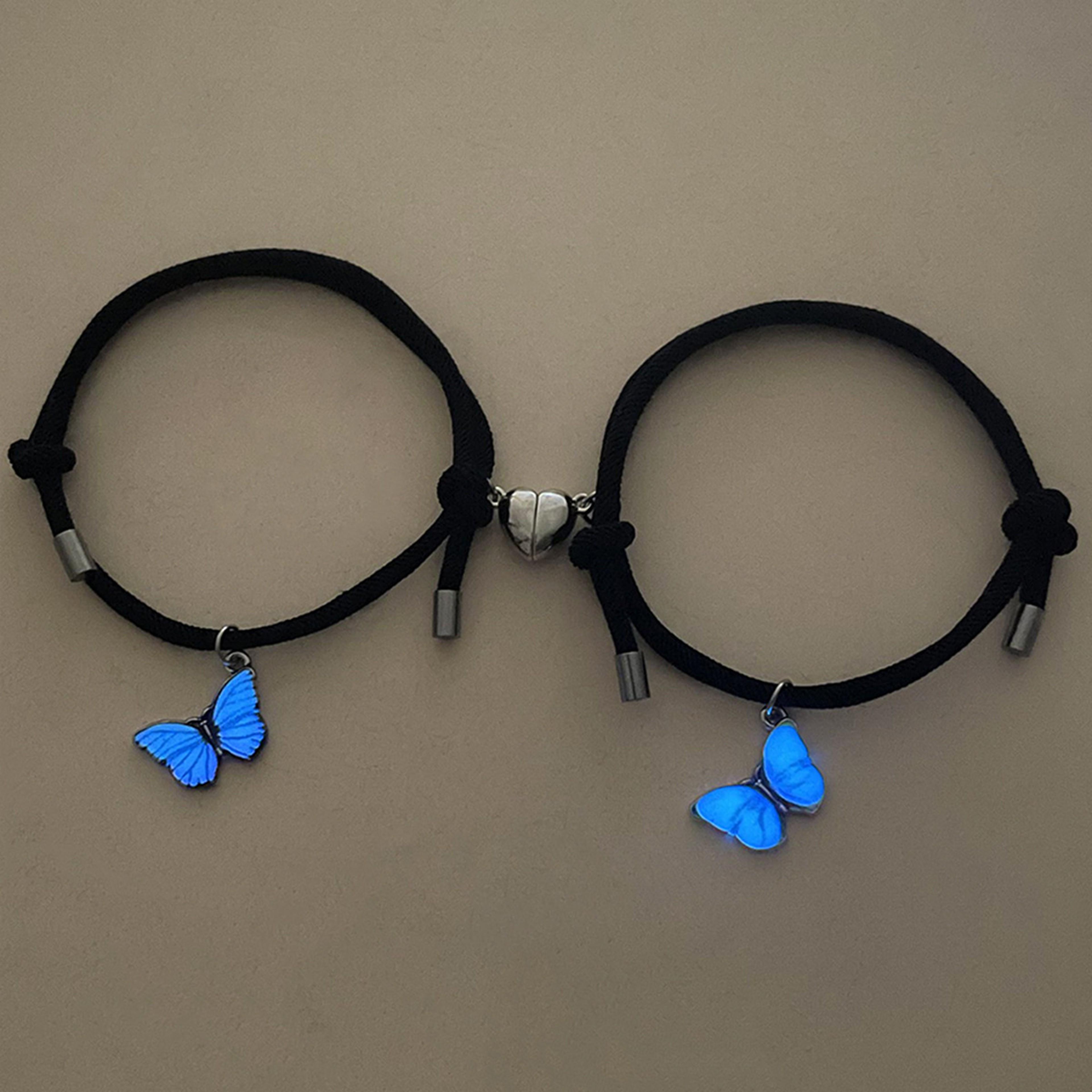 Butterfly Couples Luminous Bracelet Set Romantic Lover Charm Friendship Jewelry Gift 5