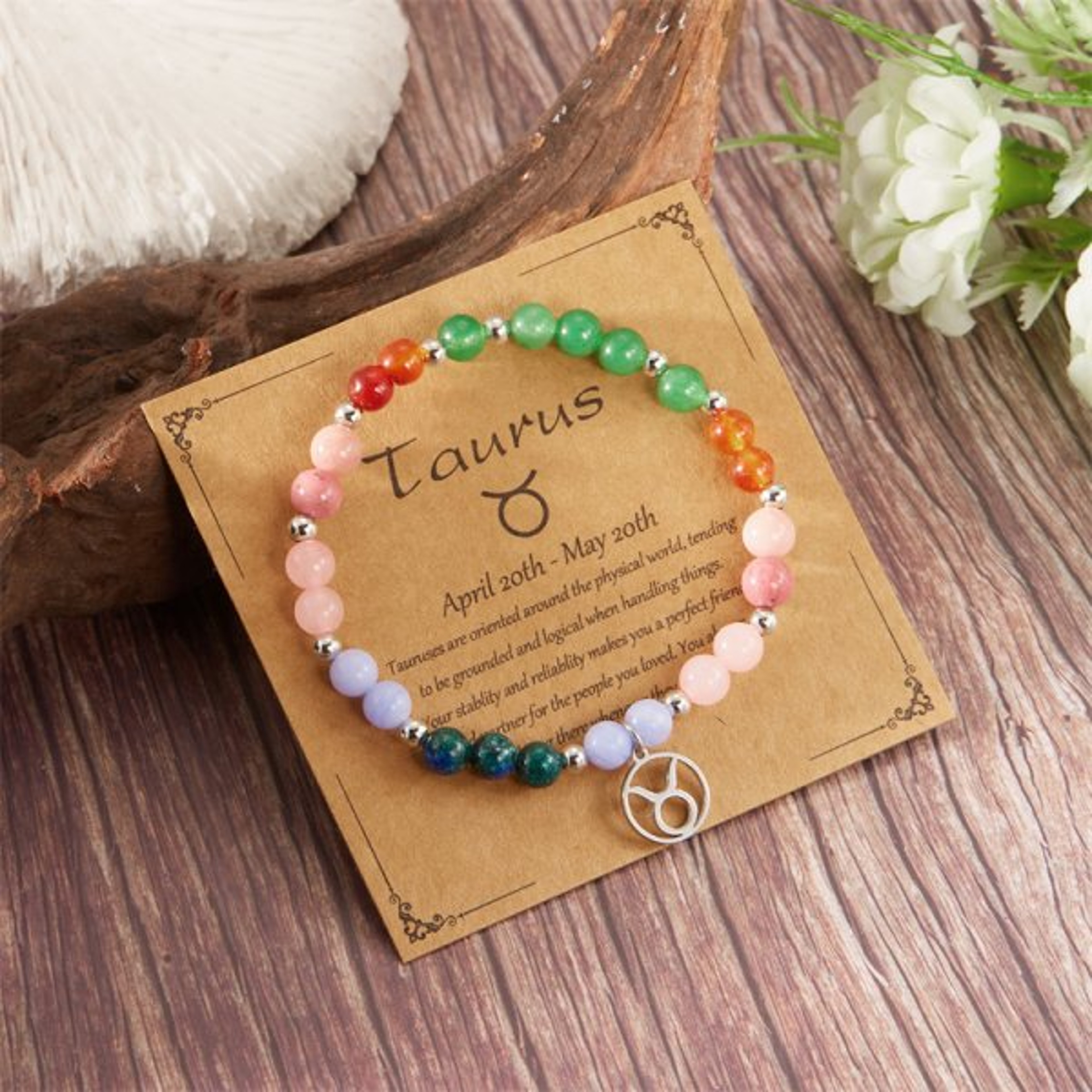 Zodiac Beaded Bracelet For Women Astrology Birth Sign Jewelry Gift 8