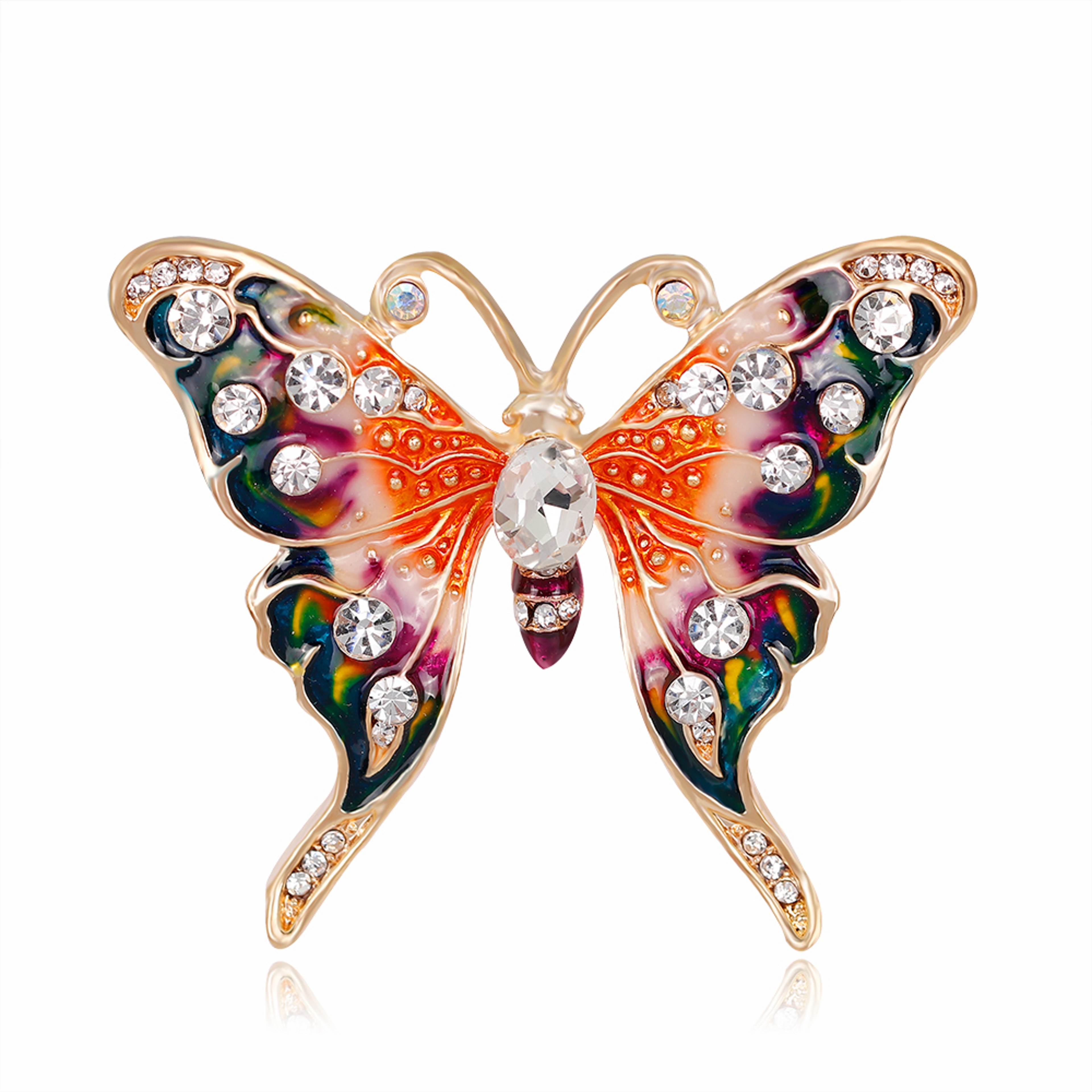 Luxury Zircon Butterfly Brooch Crystal Pearl Insect Jewelry Pin For Women 3