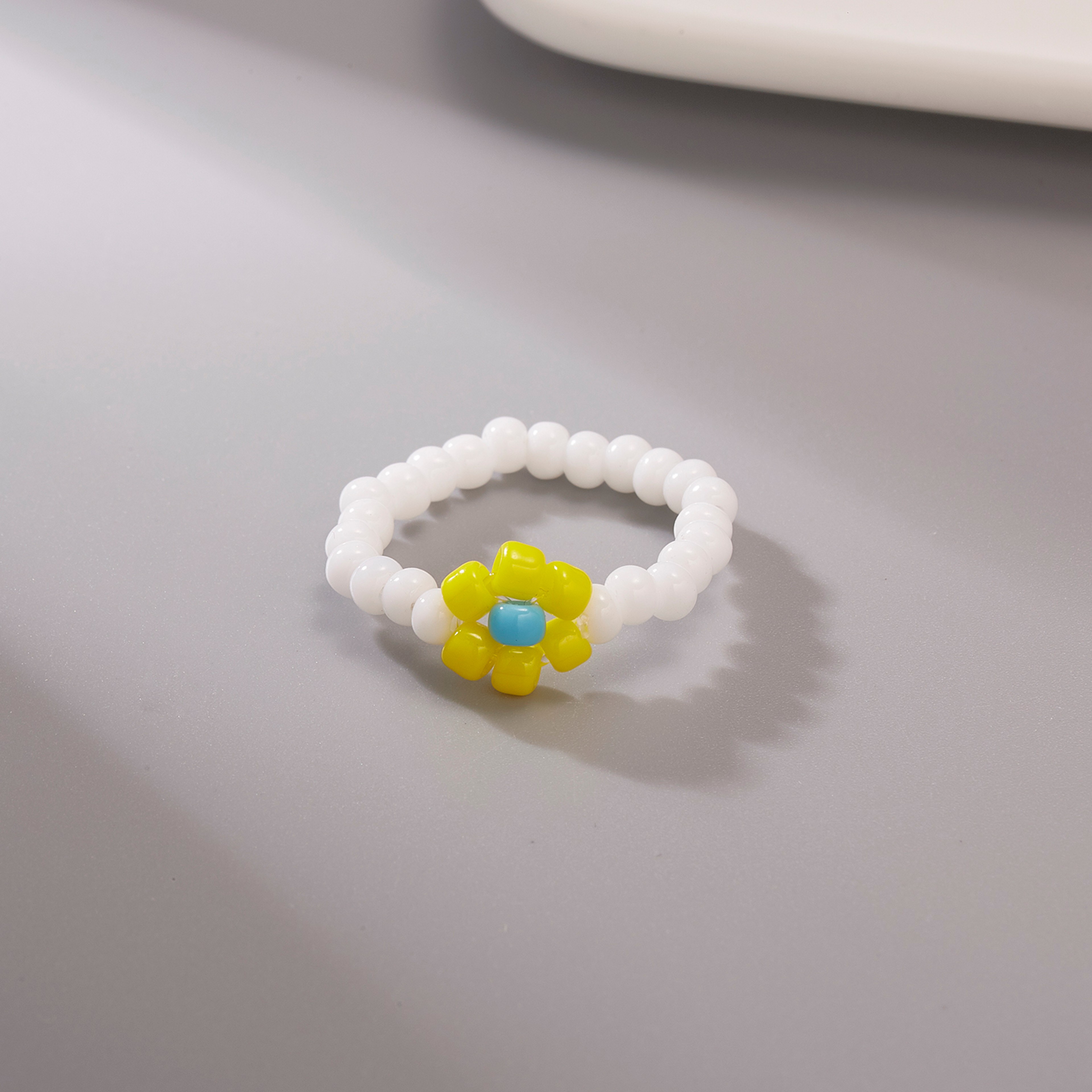 Colorful Flower Beaded Ring for Women Adjustable Charm Jewelry Gift – view 7