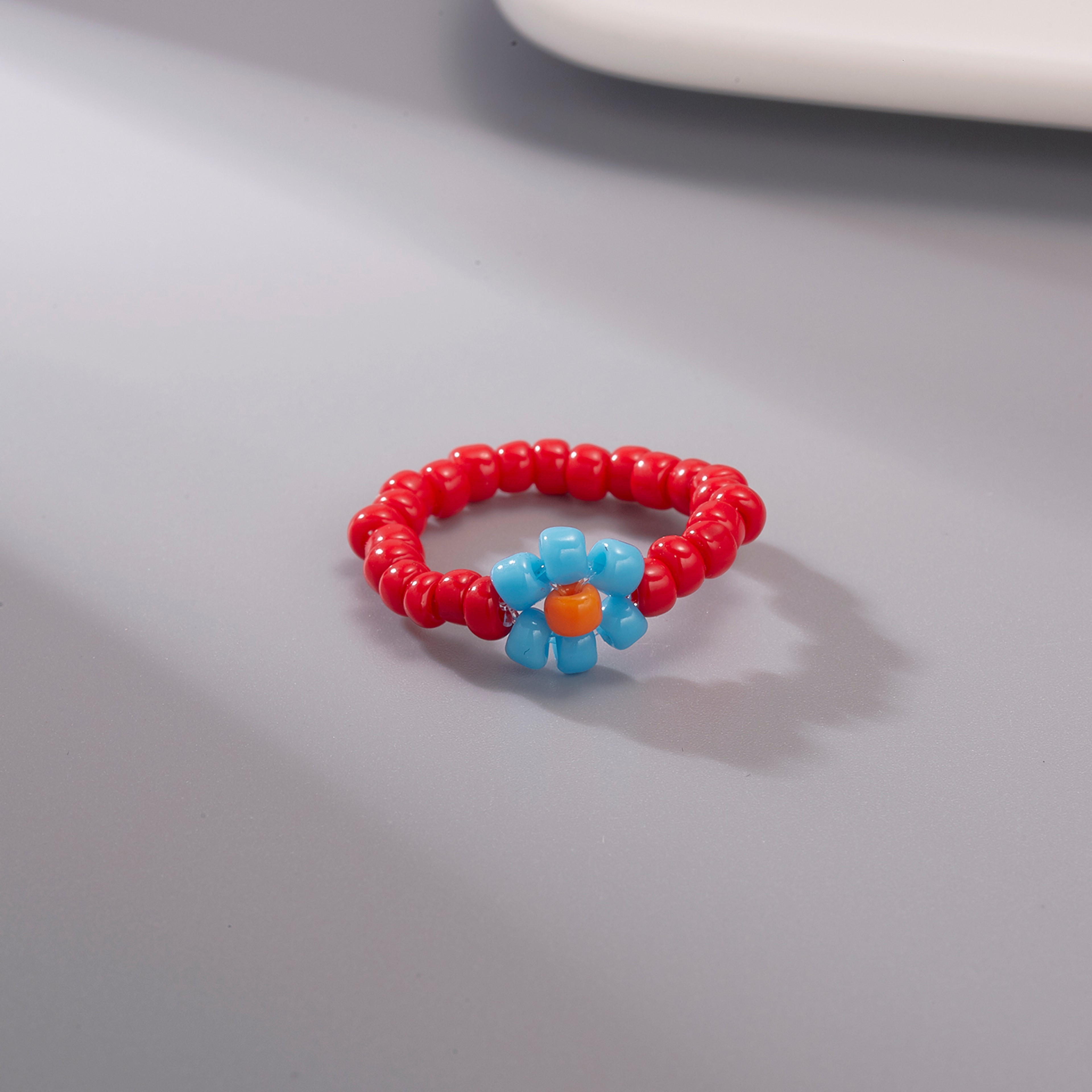 Colorful Flower Beaded Ring for Women Adjustable Charm Jewelry Gift – view 11