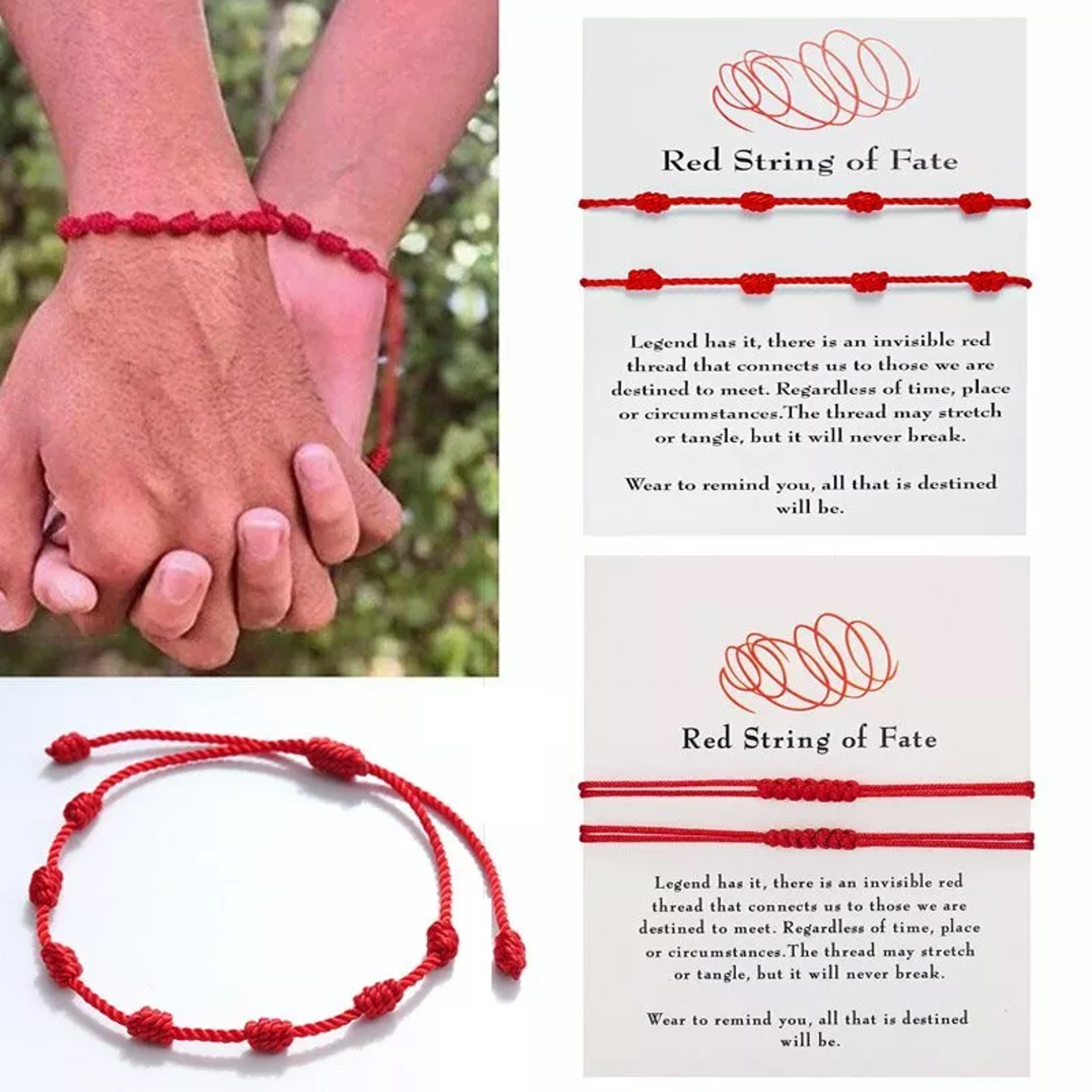 Handmade Knot Lucky Red String Bracelet for Men Women Gift – view 1
