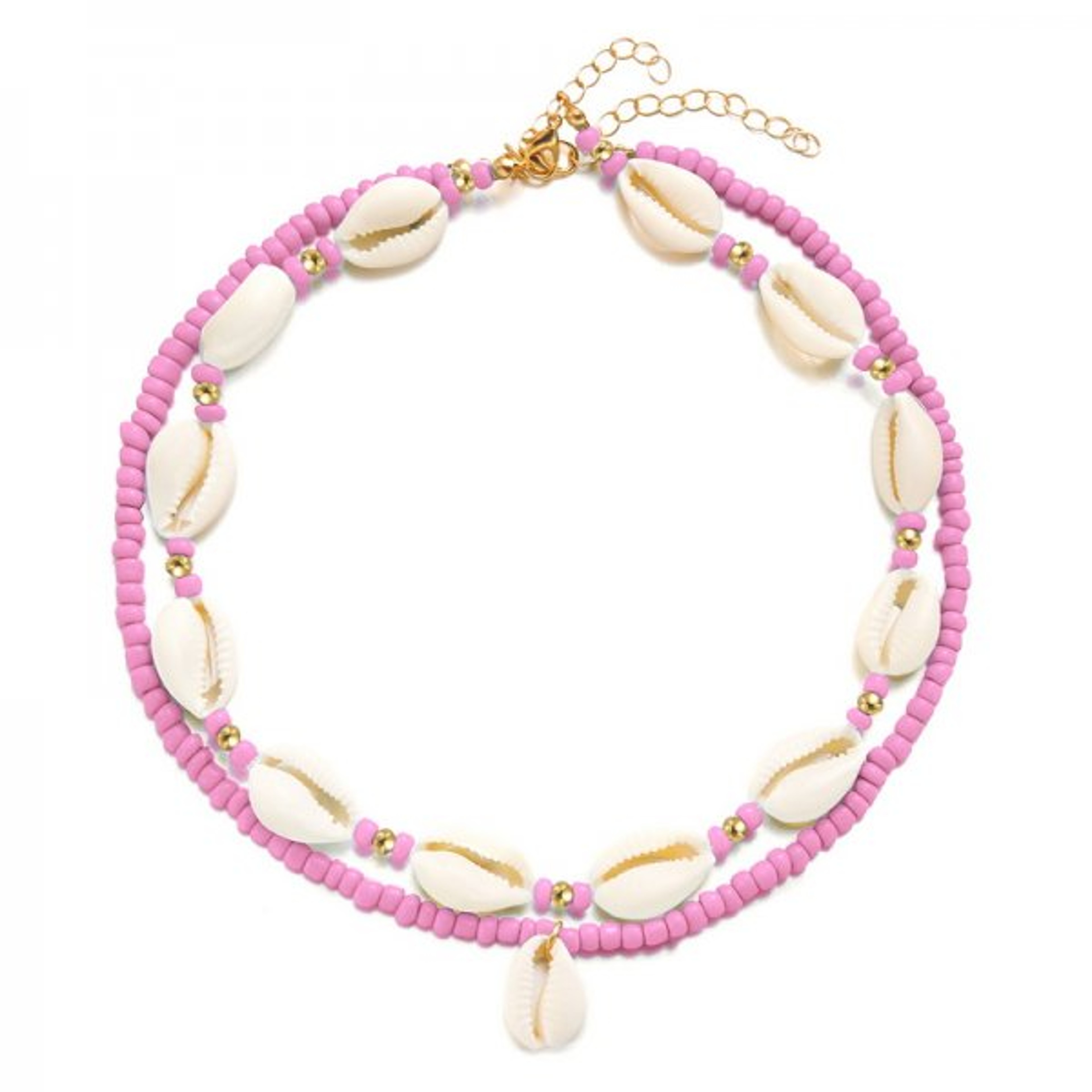 Double Layer Seashell Choker Necklace Natural Boho Beach Jewelry For Women 9