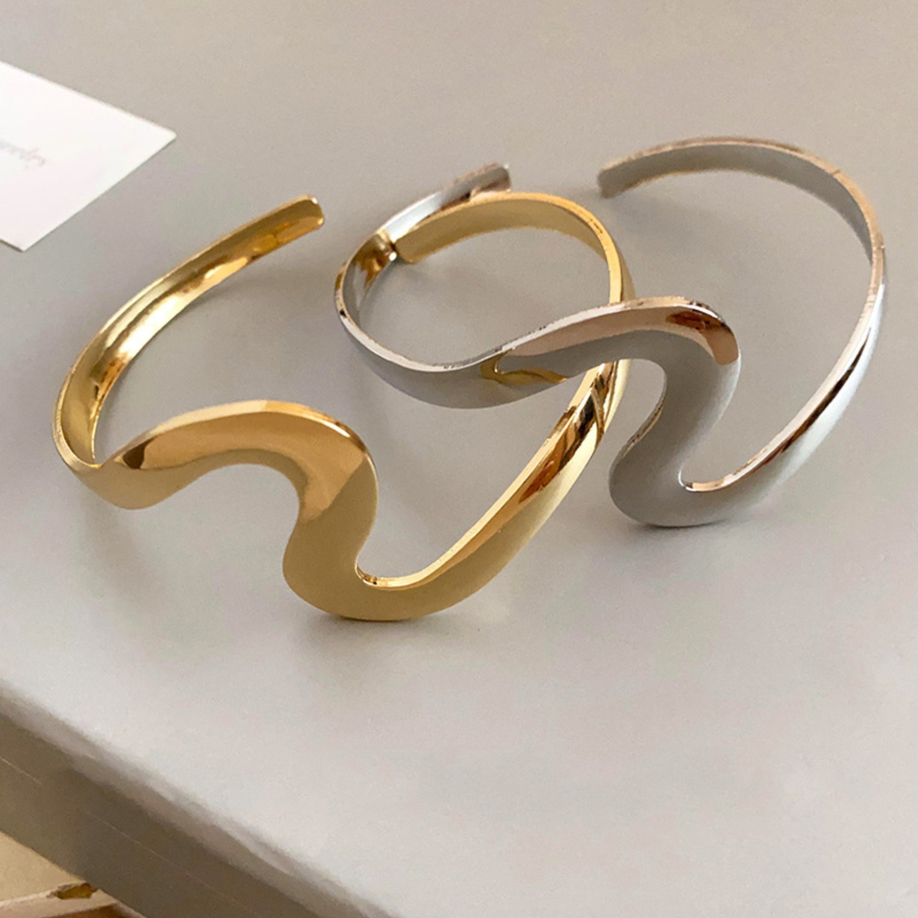 Irregular S Shape Open Cuff Bracelet for Women Trendy Fashion Jewelry – view 6