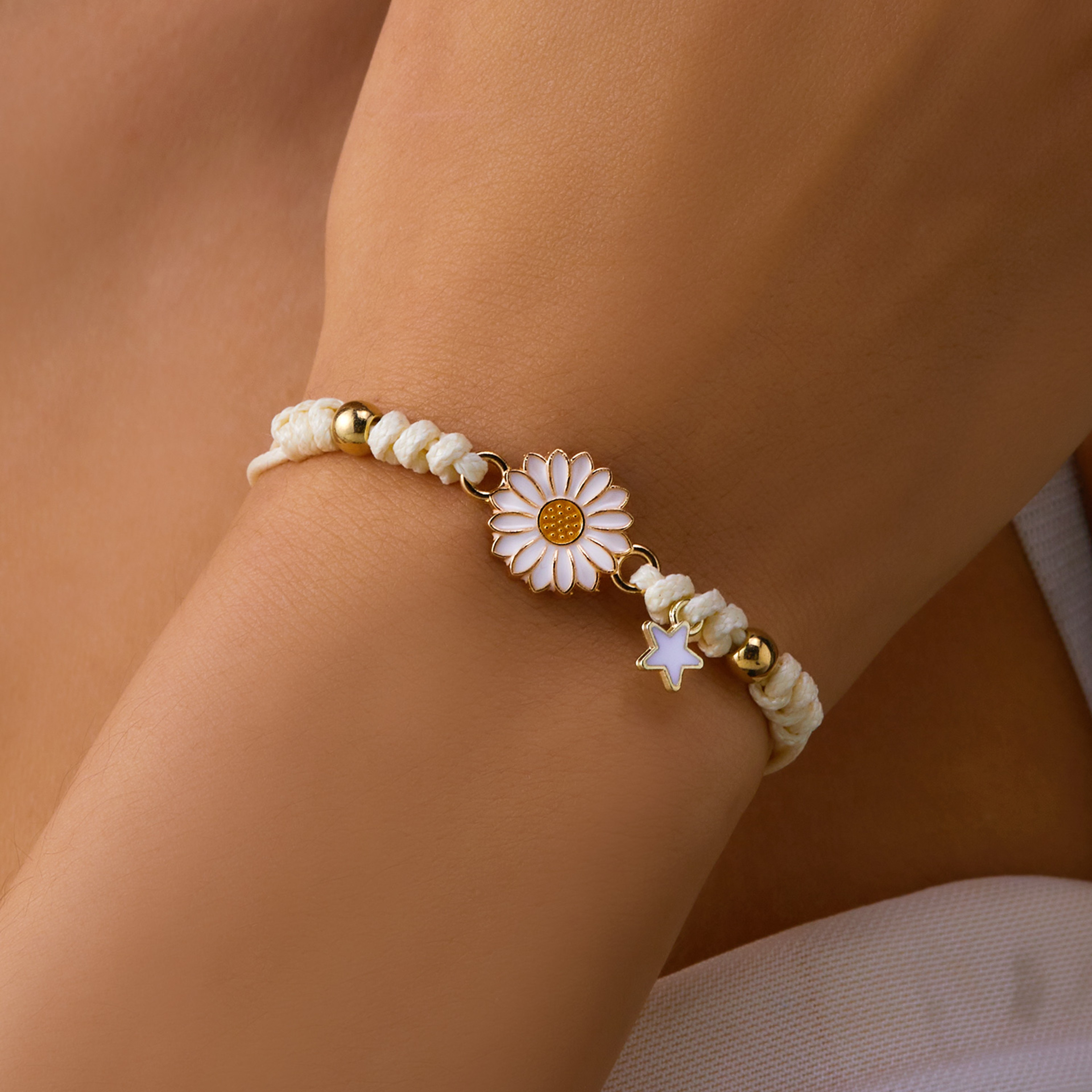 Boho Handmade Star Daisy Bracelet For Women Cute Friendship Rope Jewelry Gift 2