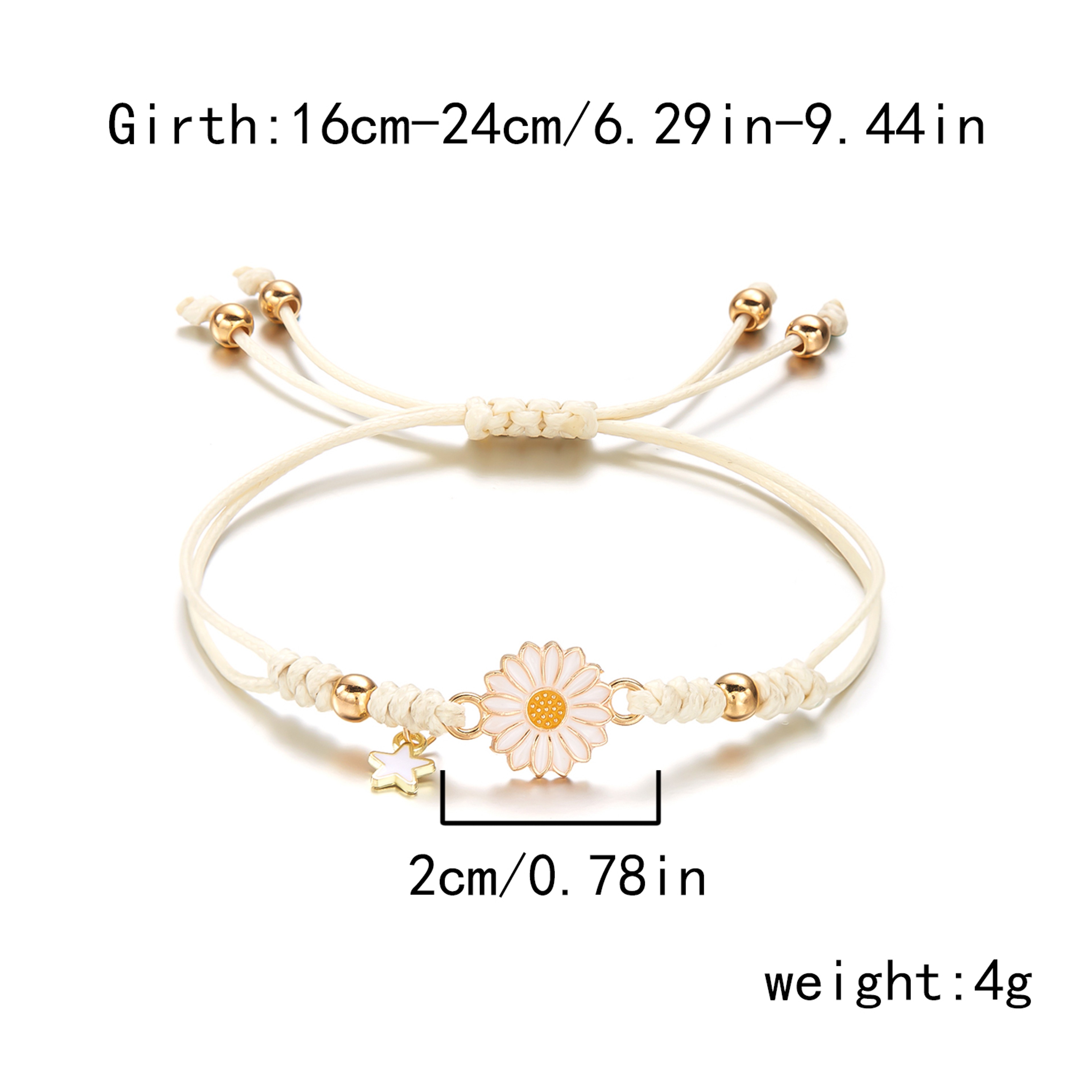 Boho Handmade Star Daisy Bracelet For Women Cute Friendship Rope Jewelry Gift 5