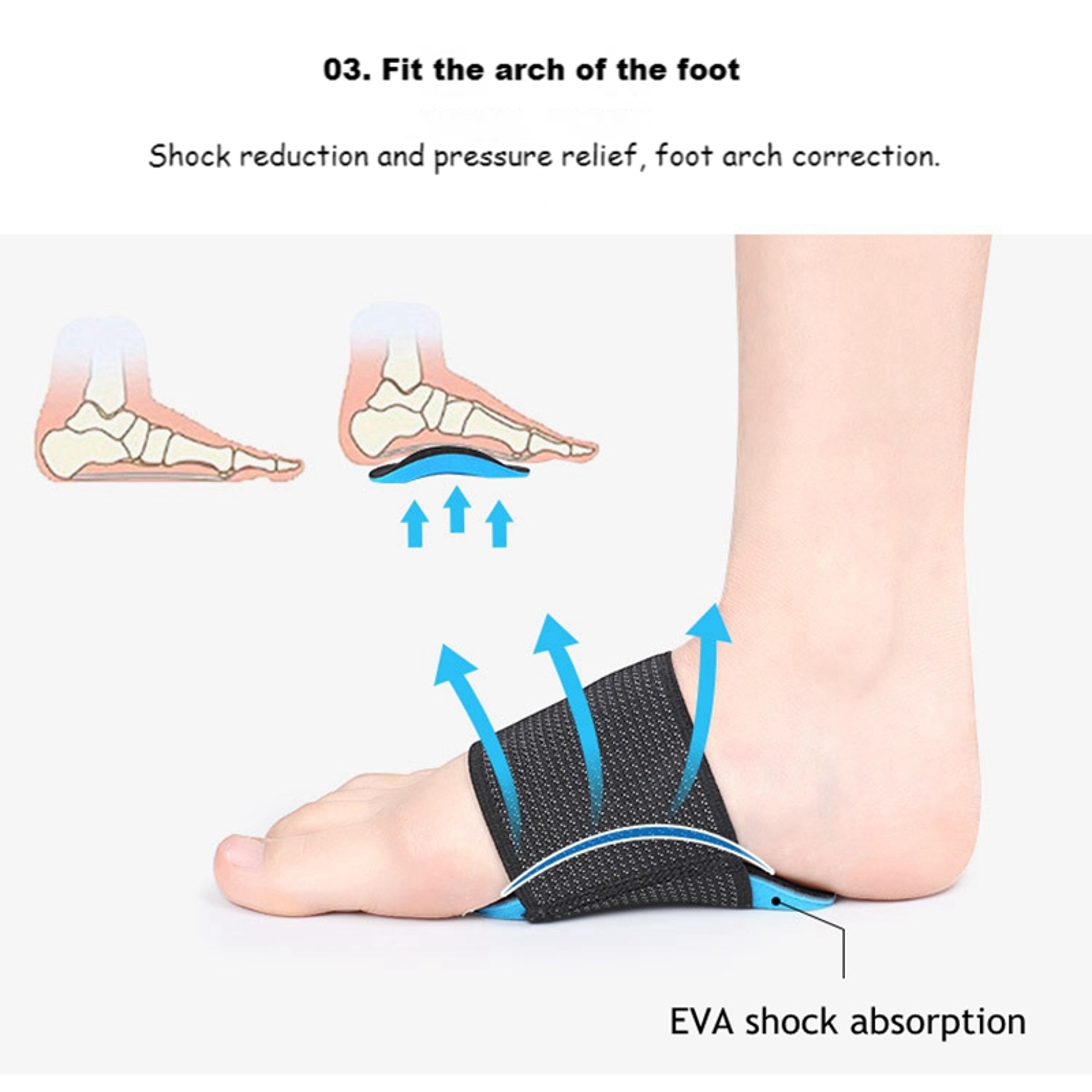 Orthopedic Arch Support Insoles for Flat Feet Comfort Walking Shoe Inserts – view 4