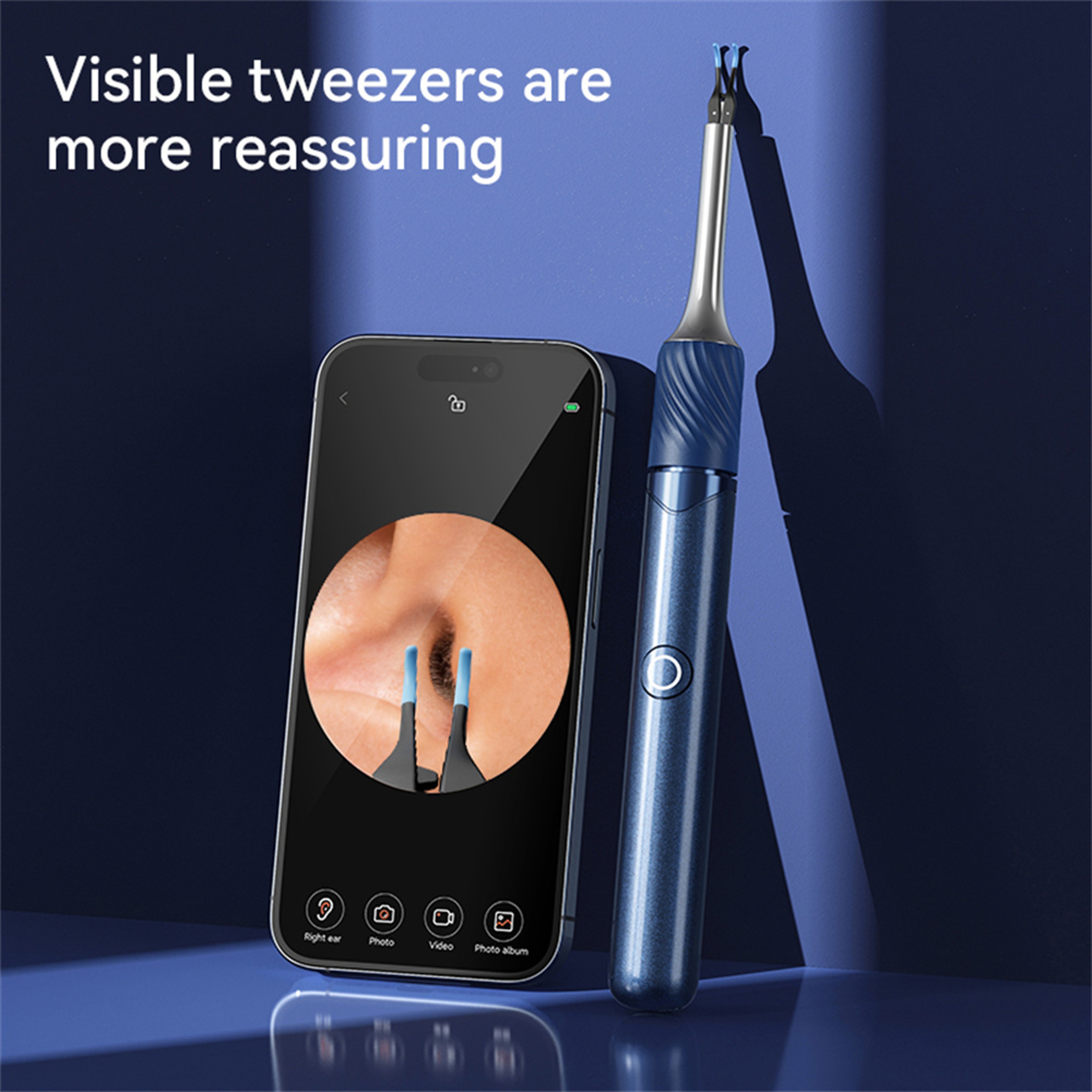 Visual Ear Cleaner with Camera and Tweezers Smart Ear Wax Removal Kit with Silicone Ear Spoons – view 2