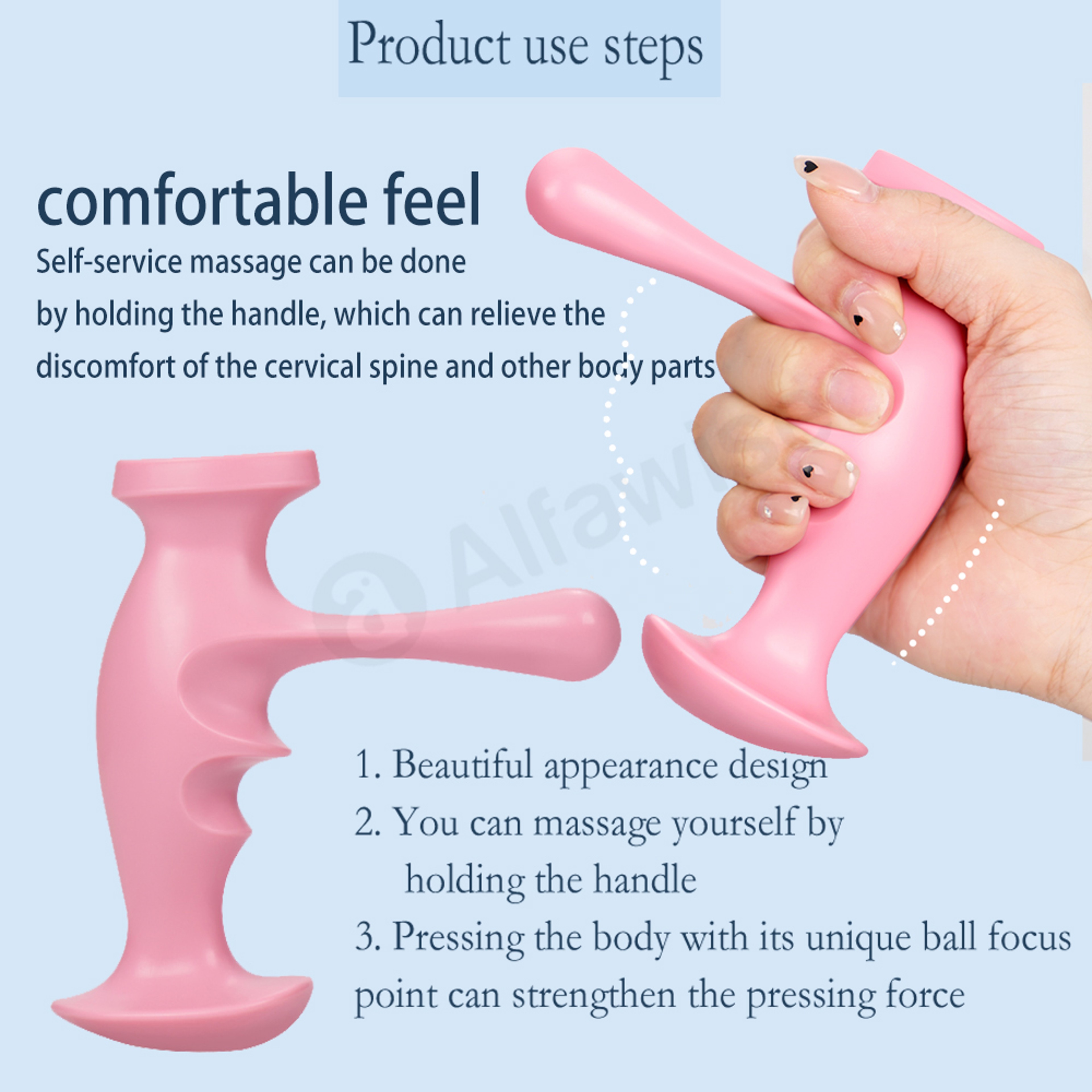 T Shaped Trigger Point Massager Deep Tissue Acupressure Tool For Full Body Muscle Relief 3