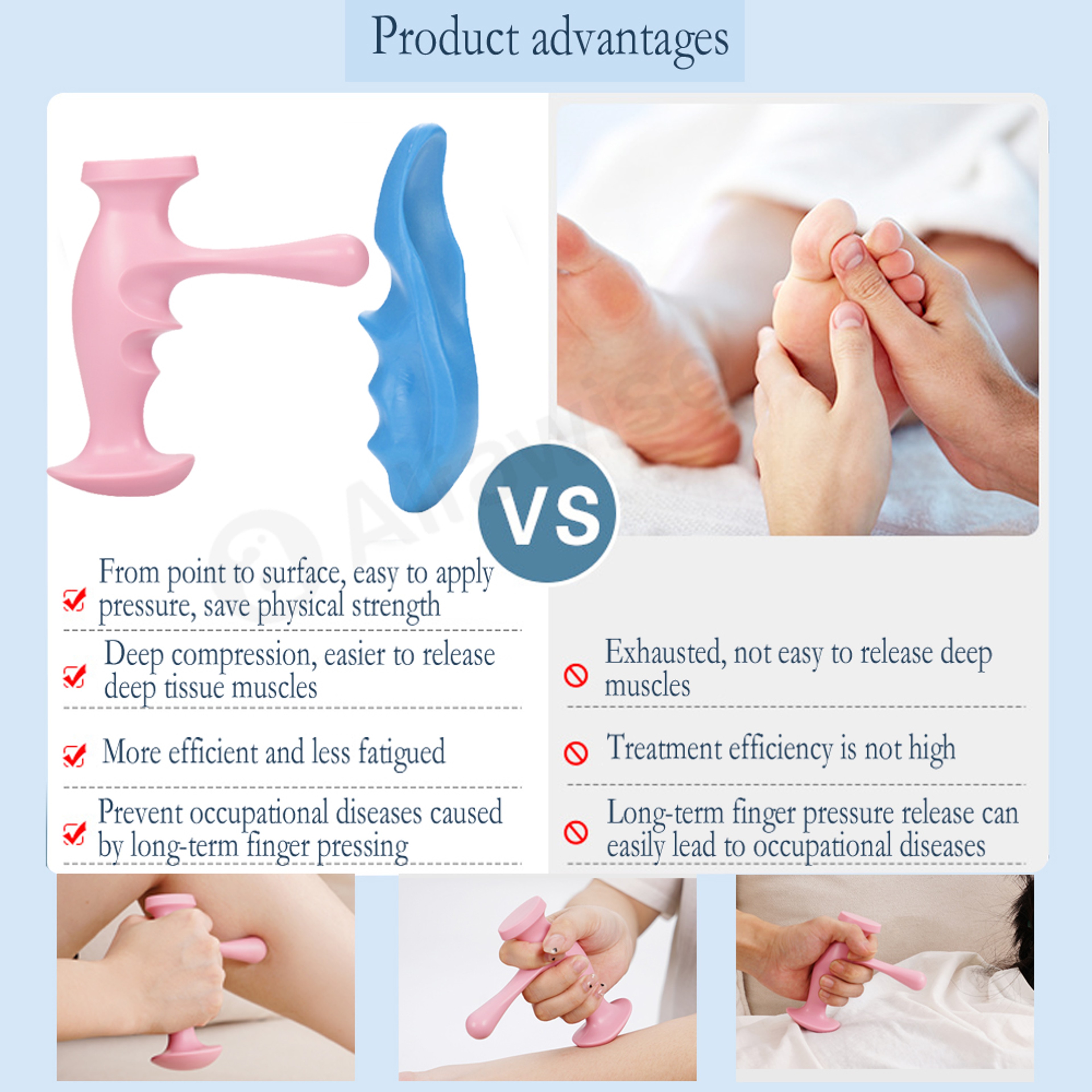 T Shaped Trigger Point Massager Deep Tissue Acupressure Tool For Full Body Muscle Relief 4