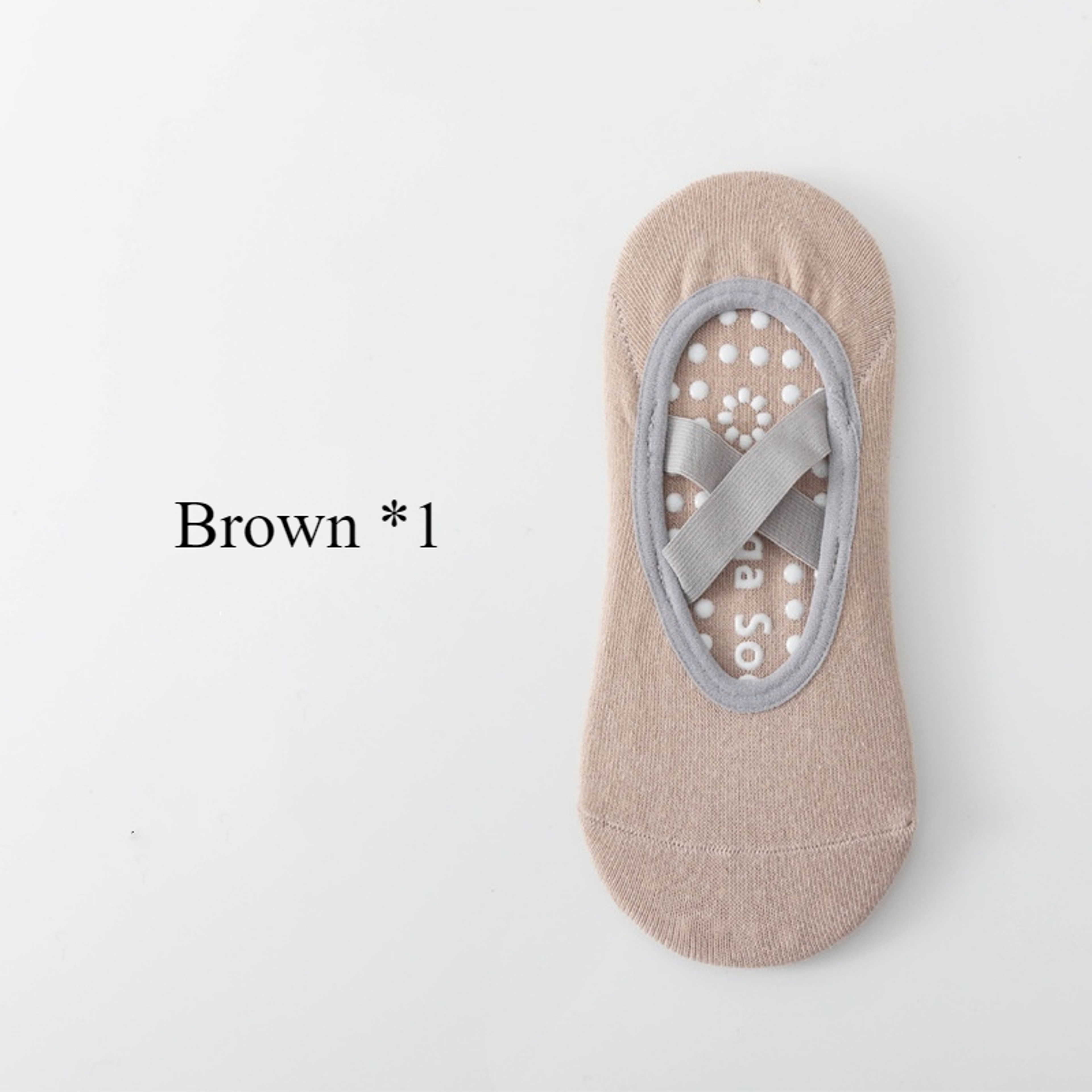 Womens Non Slip Pilates Grip Socks with Breathable Backless Ballet Strap Design – view 10
