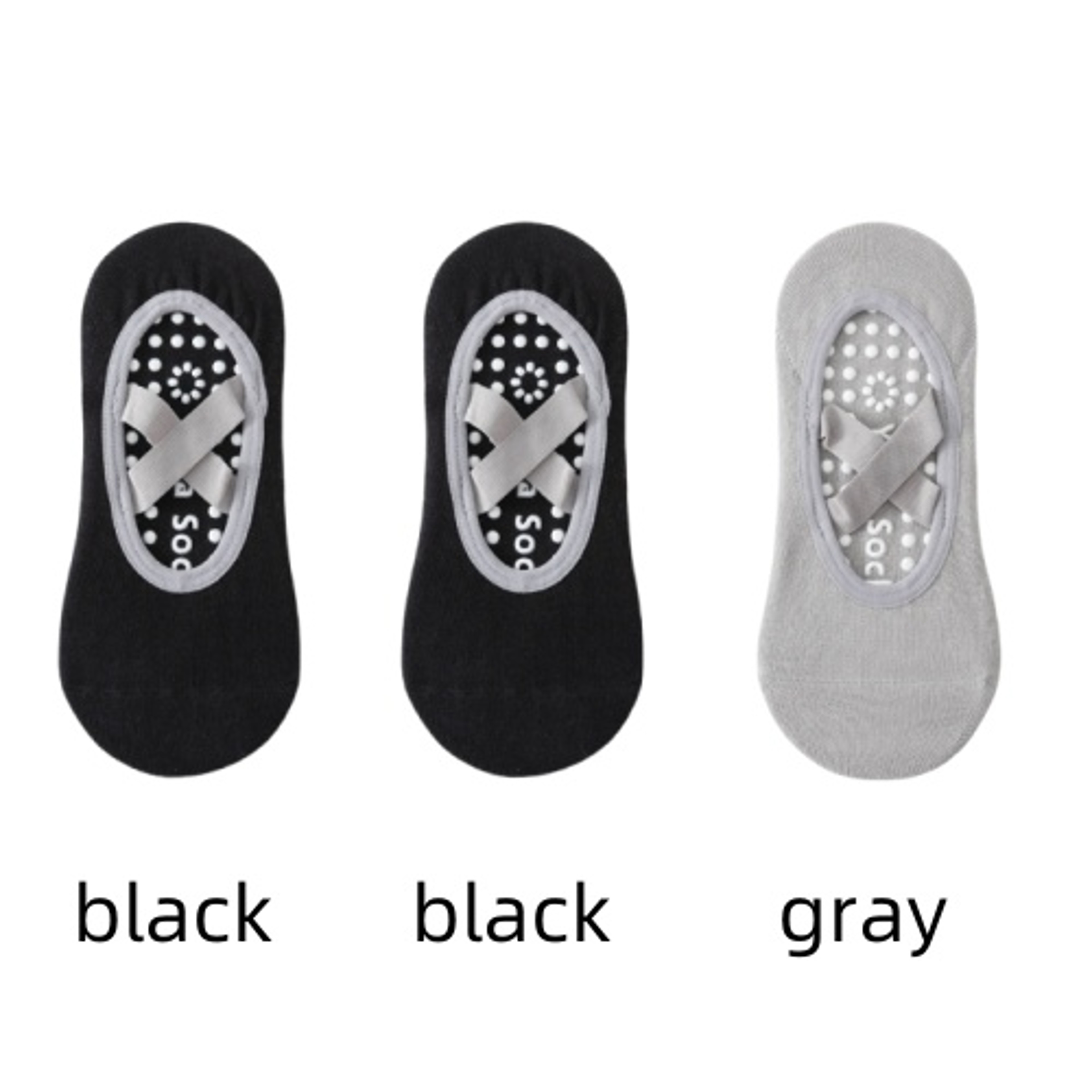 Womens Non Slip Pilates Grip Socks with Breathable Backless Ballet Strap Design – view 16