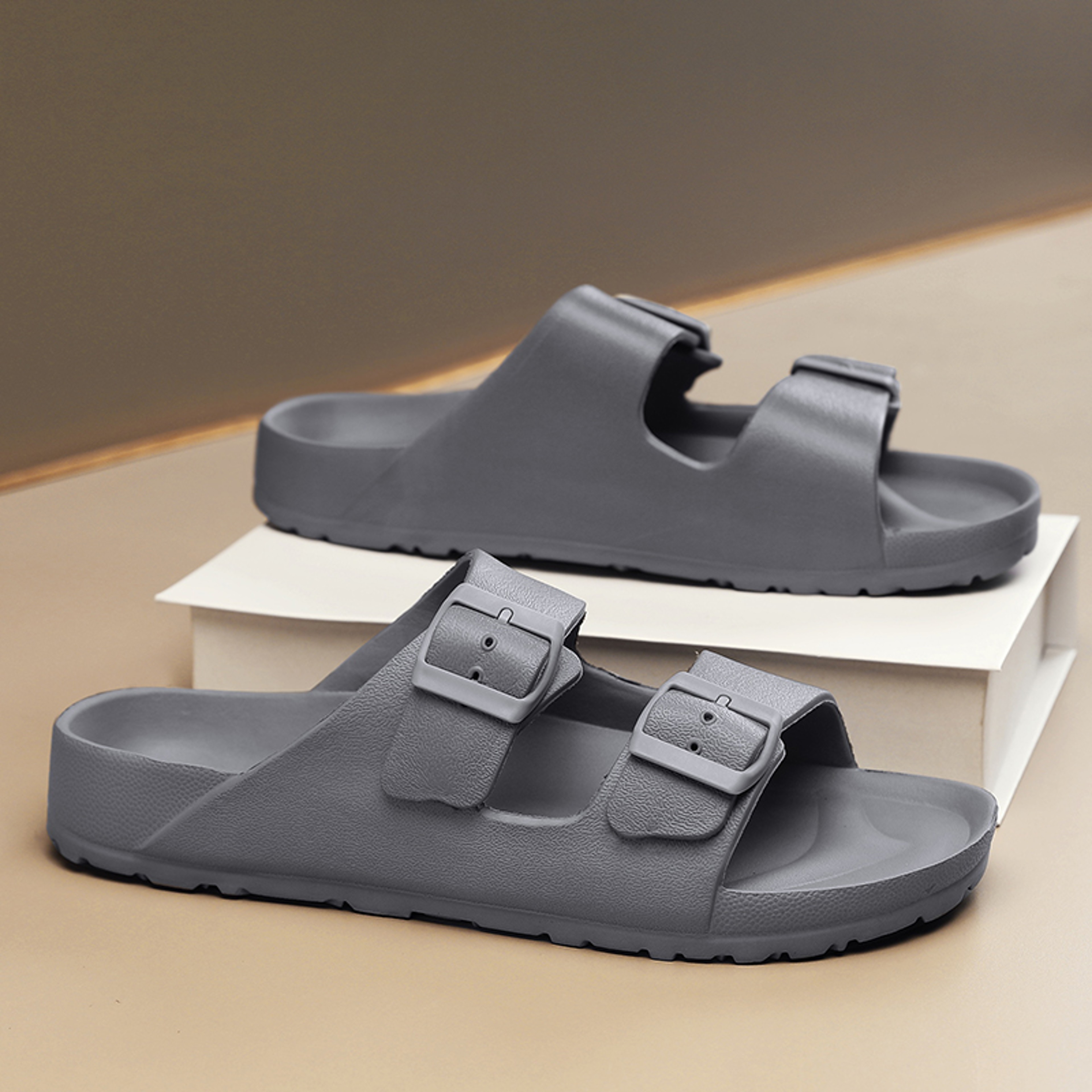Mens Adjustable Cloud Slides Soft EVA Non Slip Summer Beach Sandals – view 4