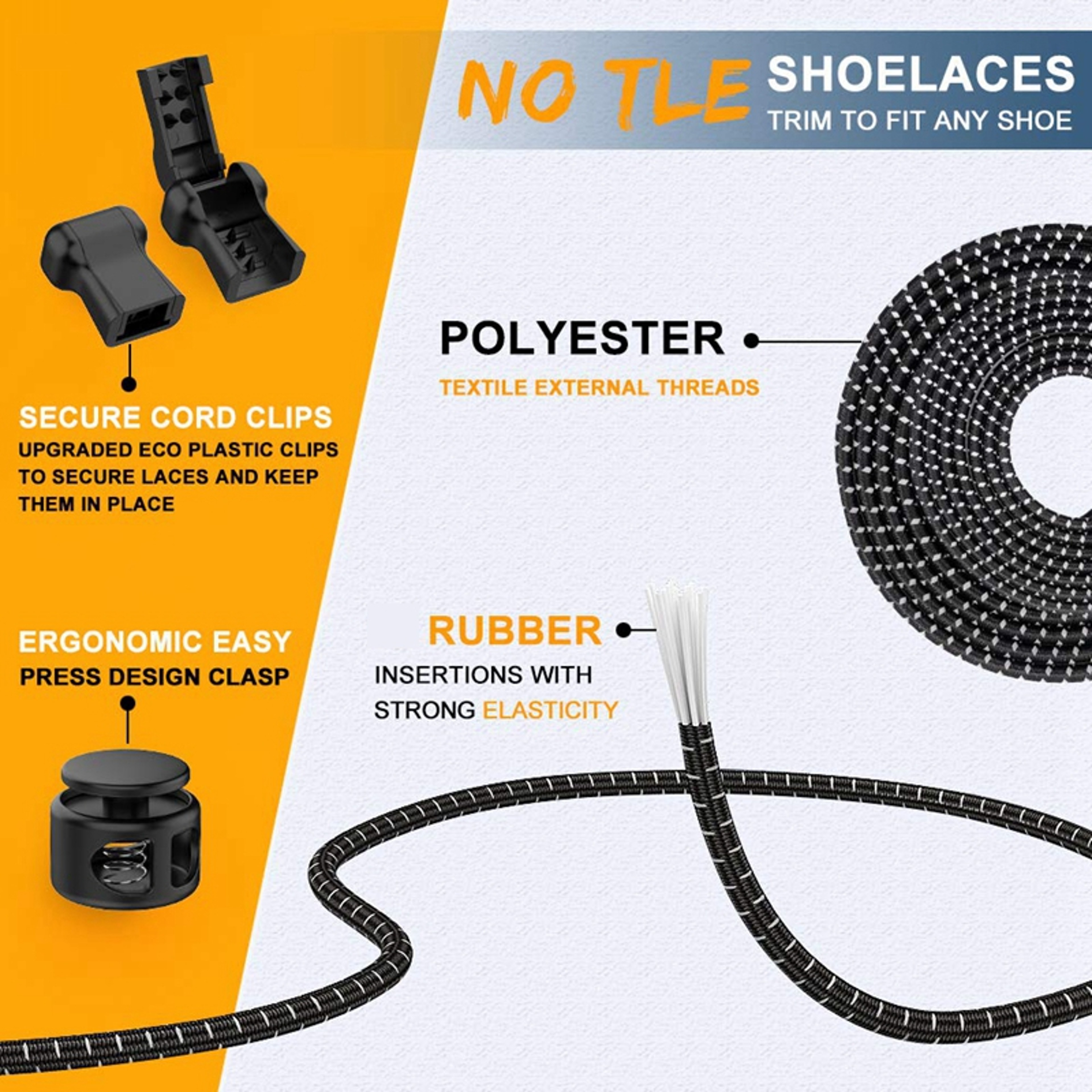 Quick Lock Elastic No Tie Shoelaces for Sneakers and Everyday Shoes – view 3