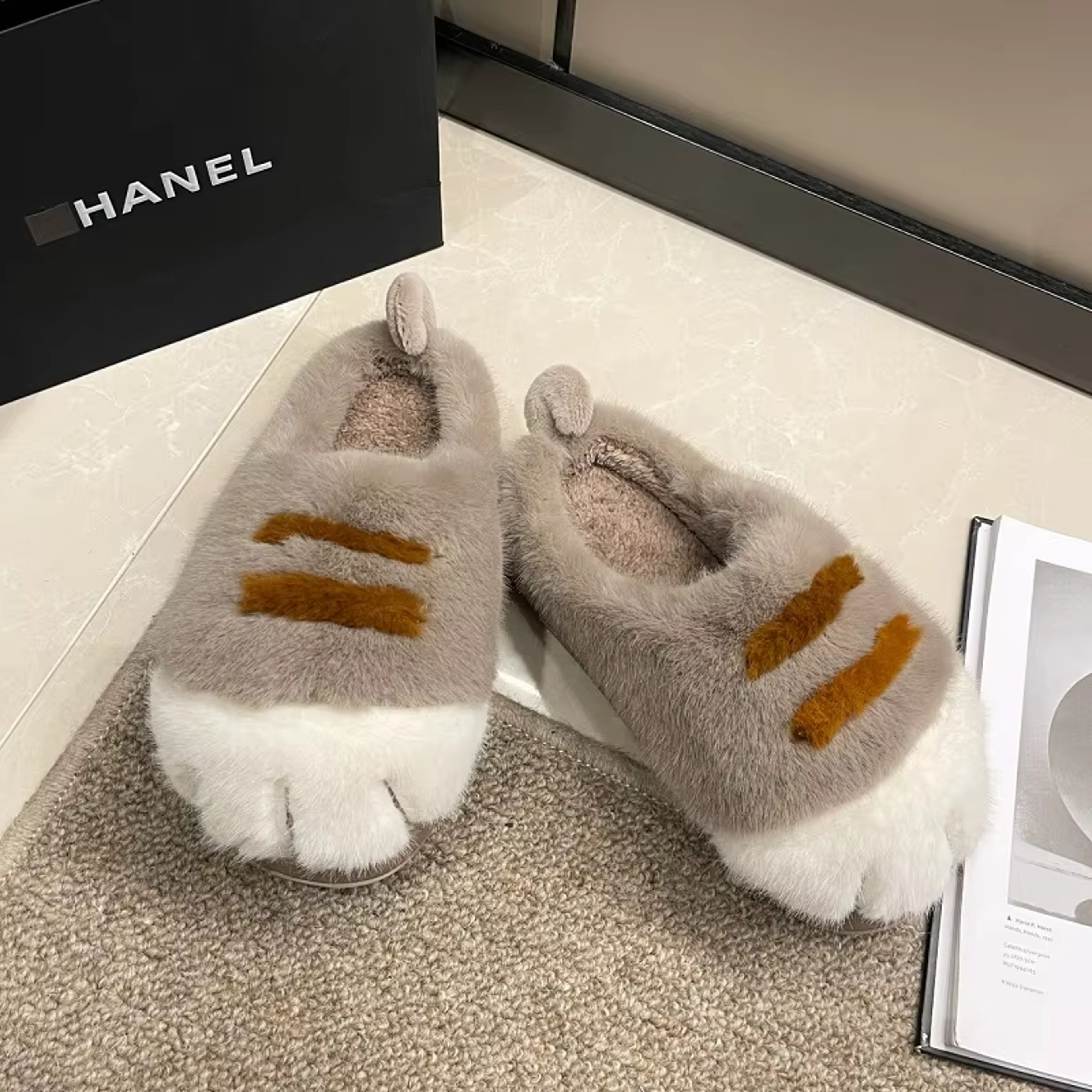 Cozy Cat Paw Slippers for Women Warm Fluffy Non Slip House Shoes – view 2