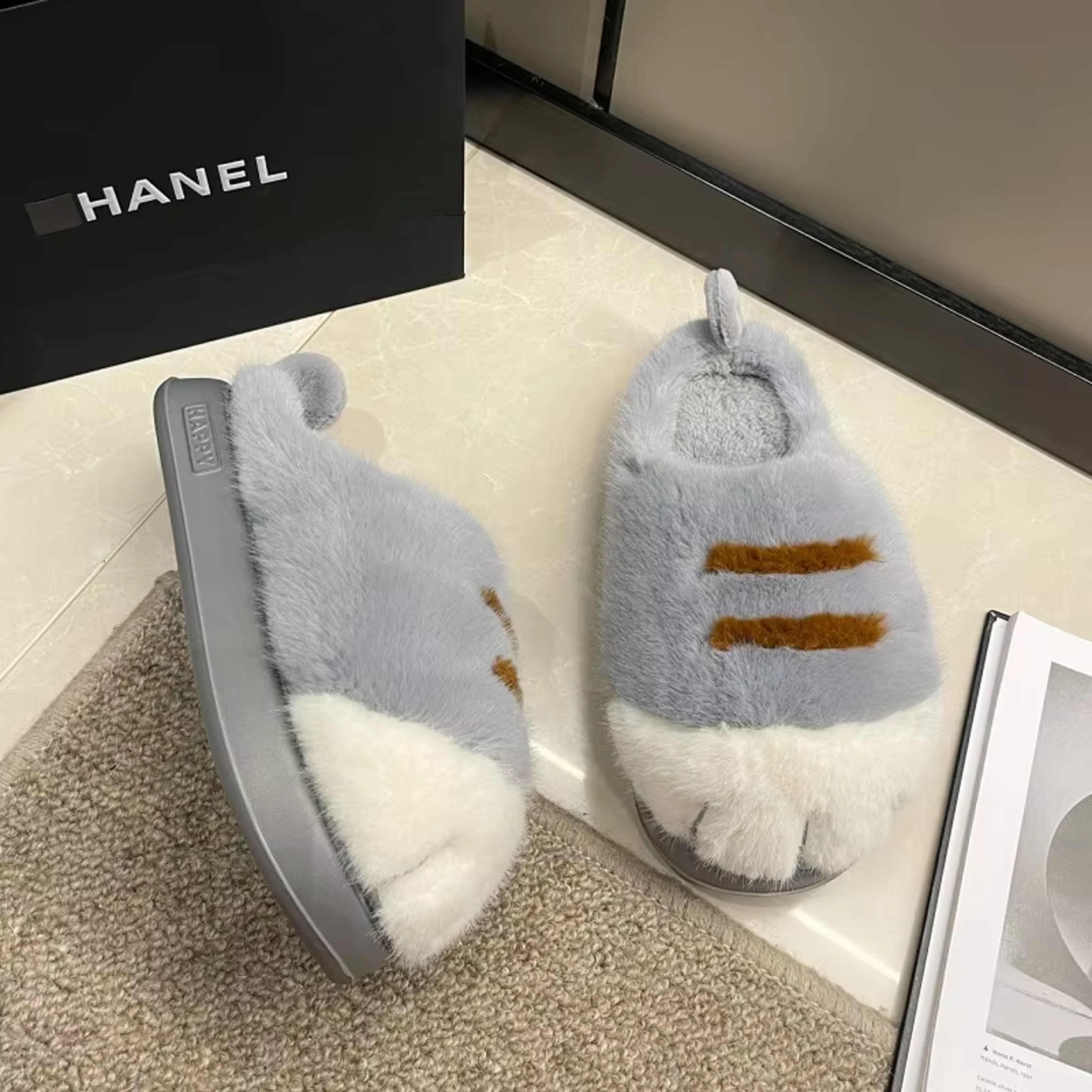 Cozy Cat Paw Slippers for Women Warm Fluffy Non Slip House Shoes – view 5