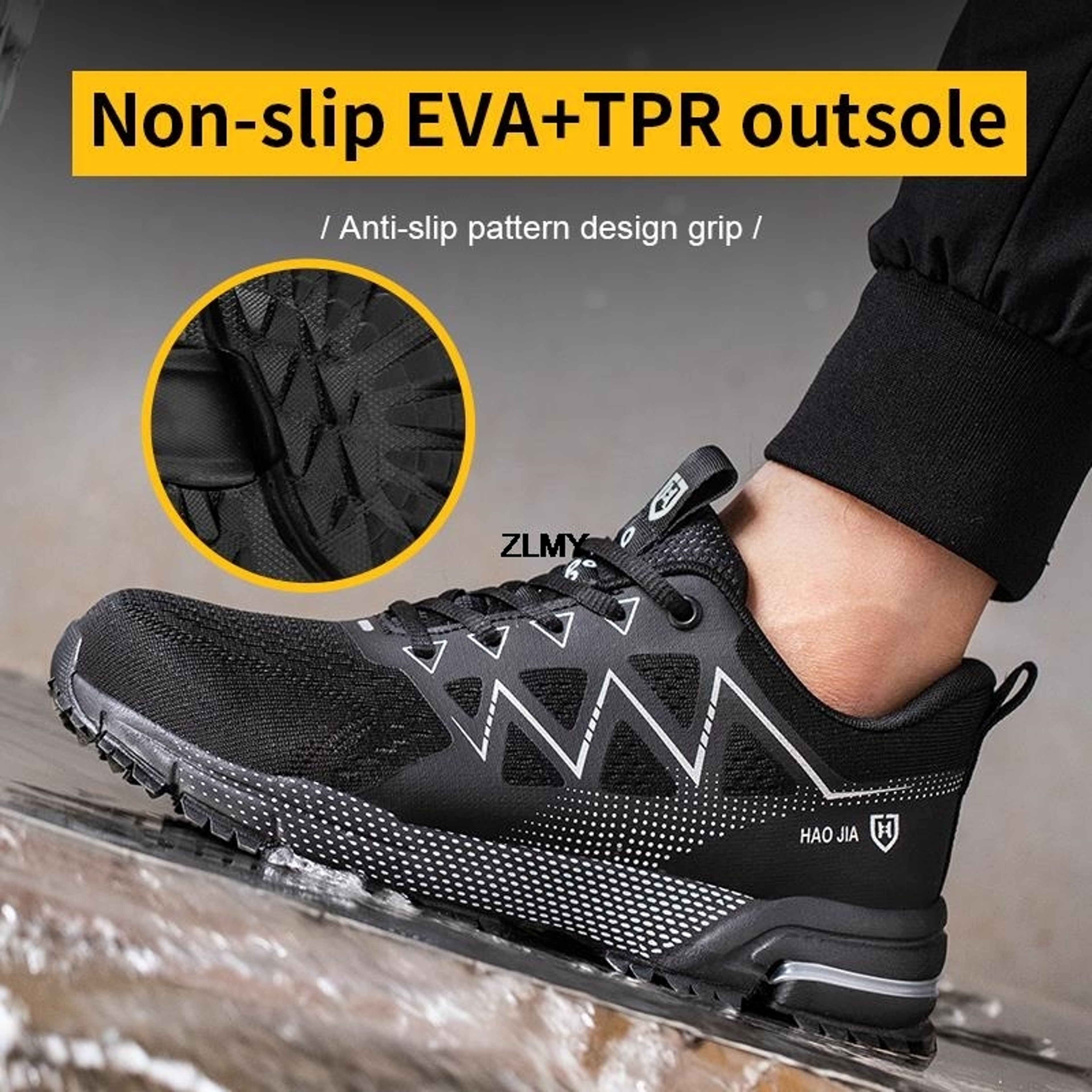 Mens Steel Toe Safety Shoes Breathable Puncture Resistant Work Sneakers – view 5