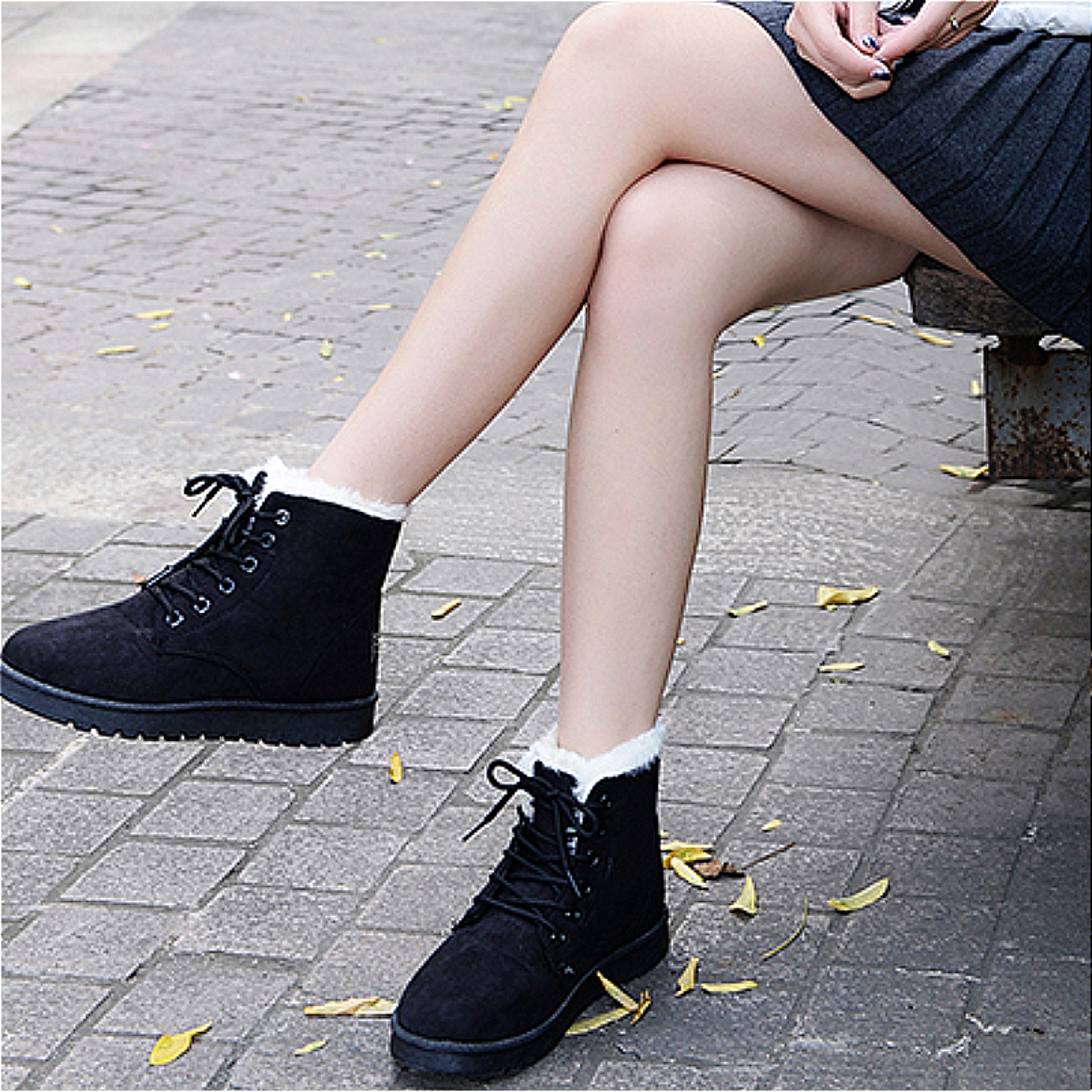 Women Warm Velvet Short Boots Comfortable Casual Winter Ankle Boots – view 2