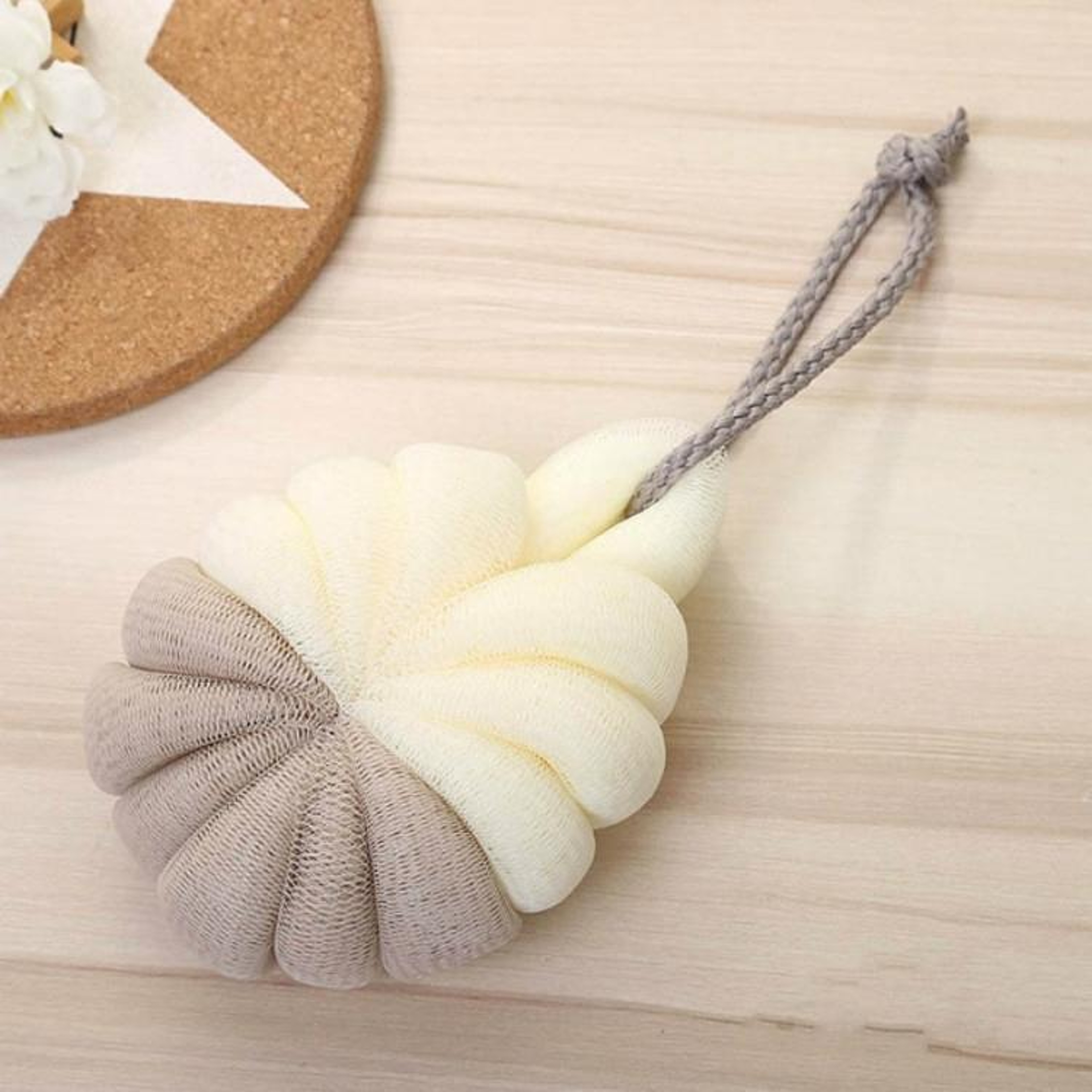 Soft Foaming Shower Loofah Ball With Hanging Loop Exfoliating Bath Sponge For Smooth Skin 0