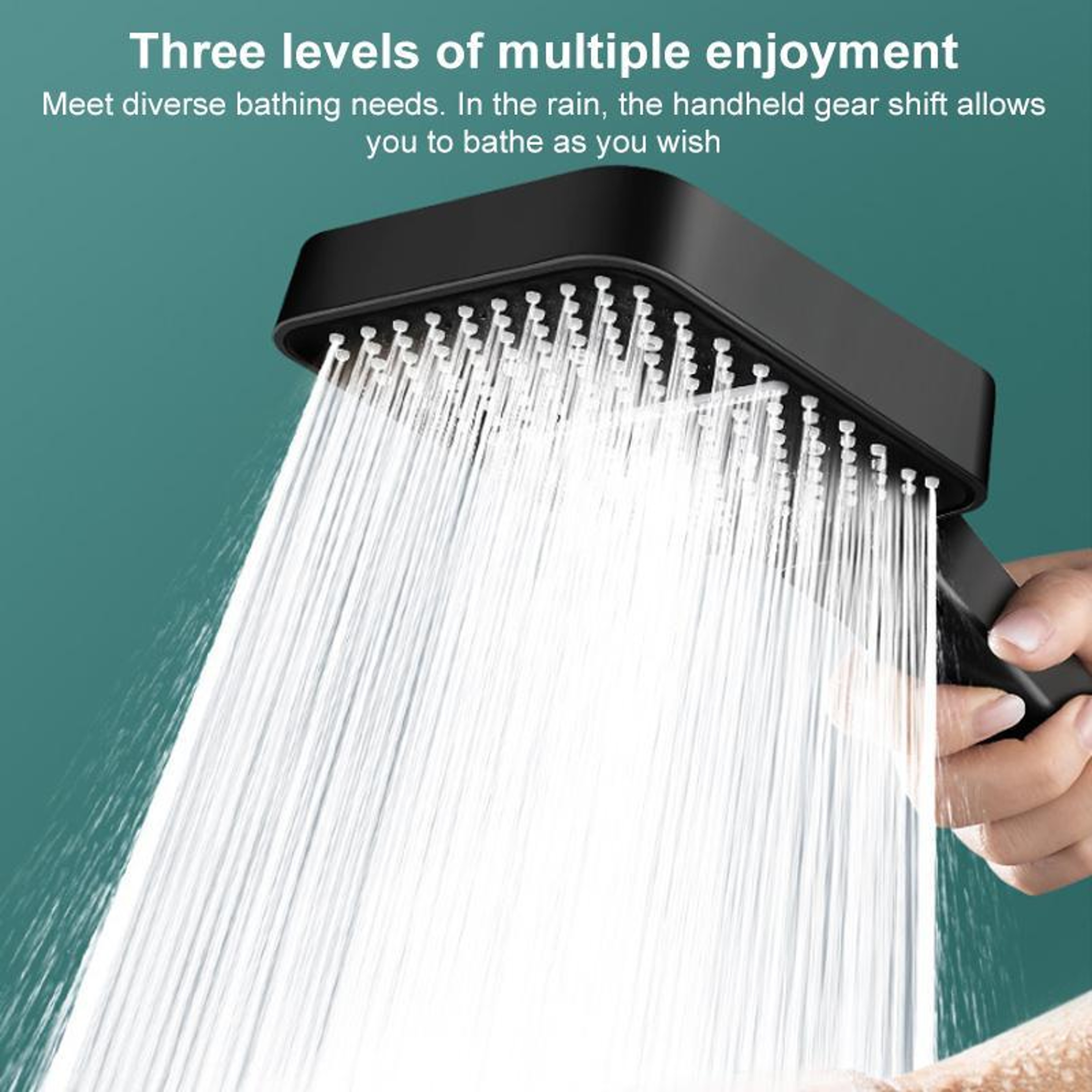 High Pressure Shower Head With 3 Spray Modes Large Panel Rain Shower Head 2