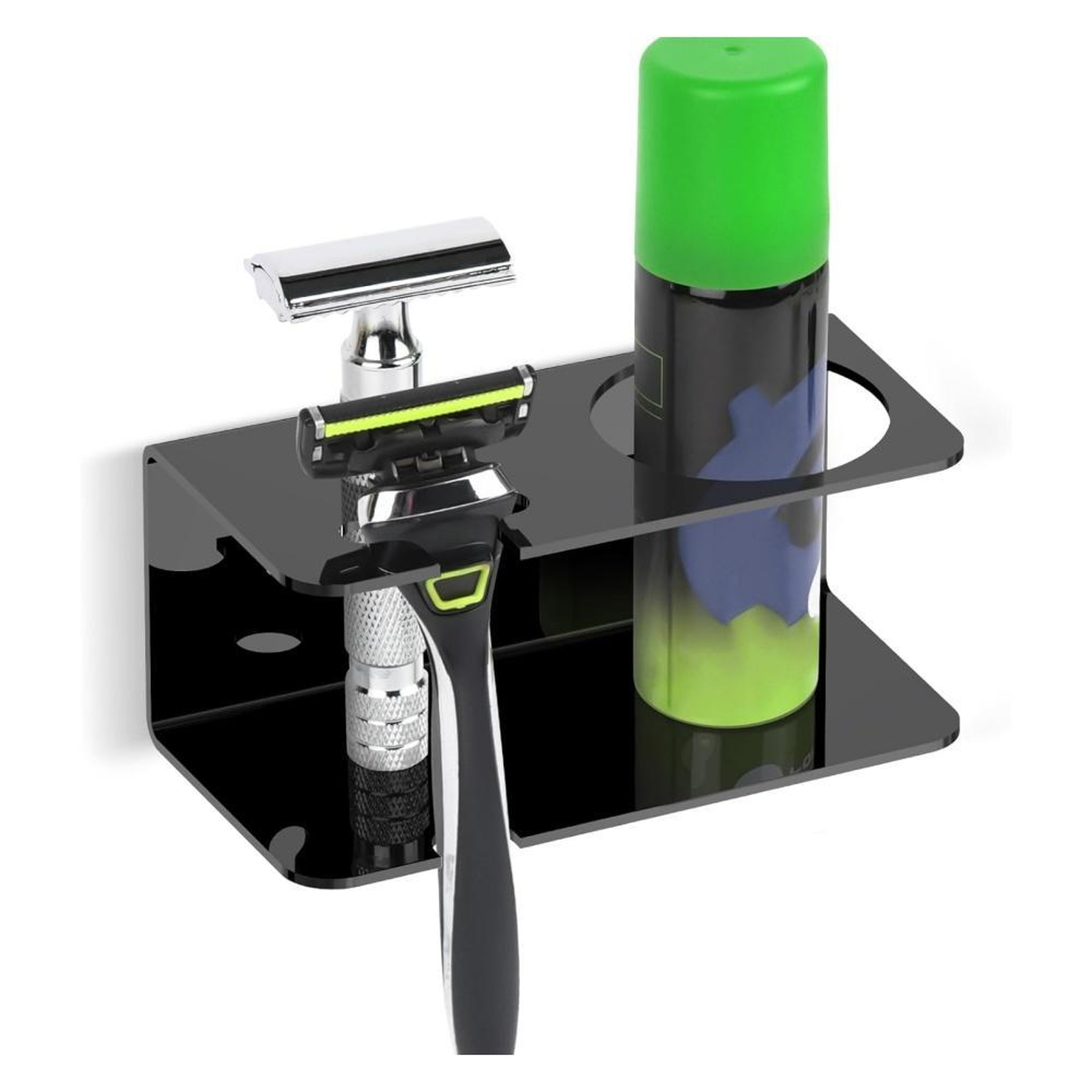 Acrylic Razor Holder Wall Mount Space Saving Bathroom Shaving Storage Stand 0