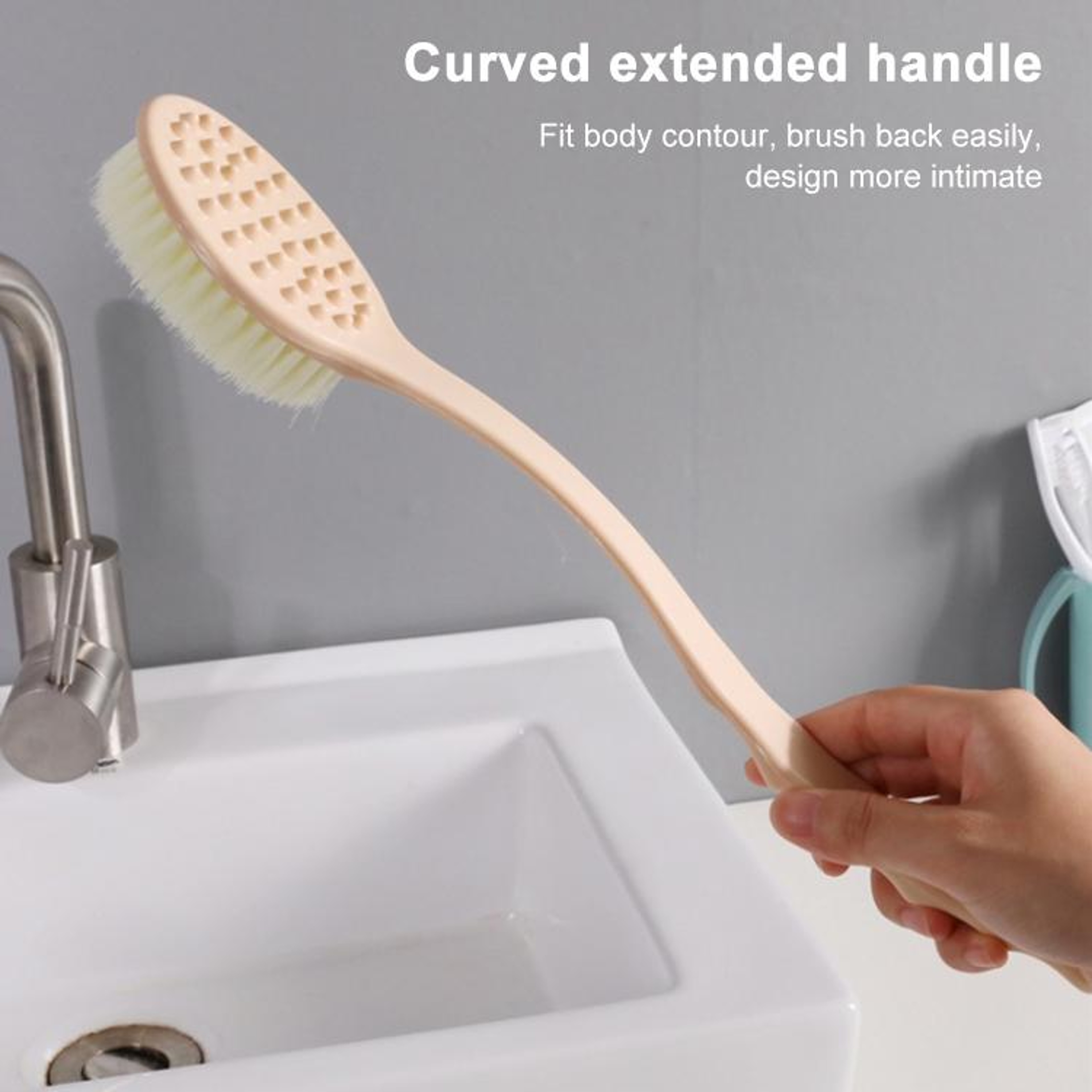 Long Handle Bath Brush Soft Bristle Back Scrubber For Deep Clean  Gentle Massage 7