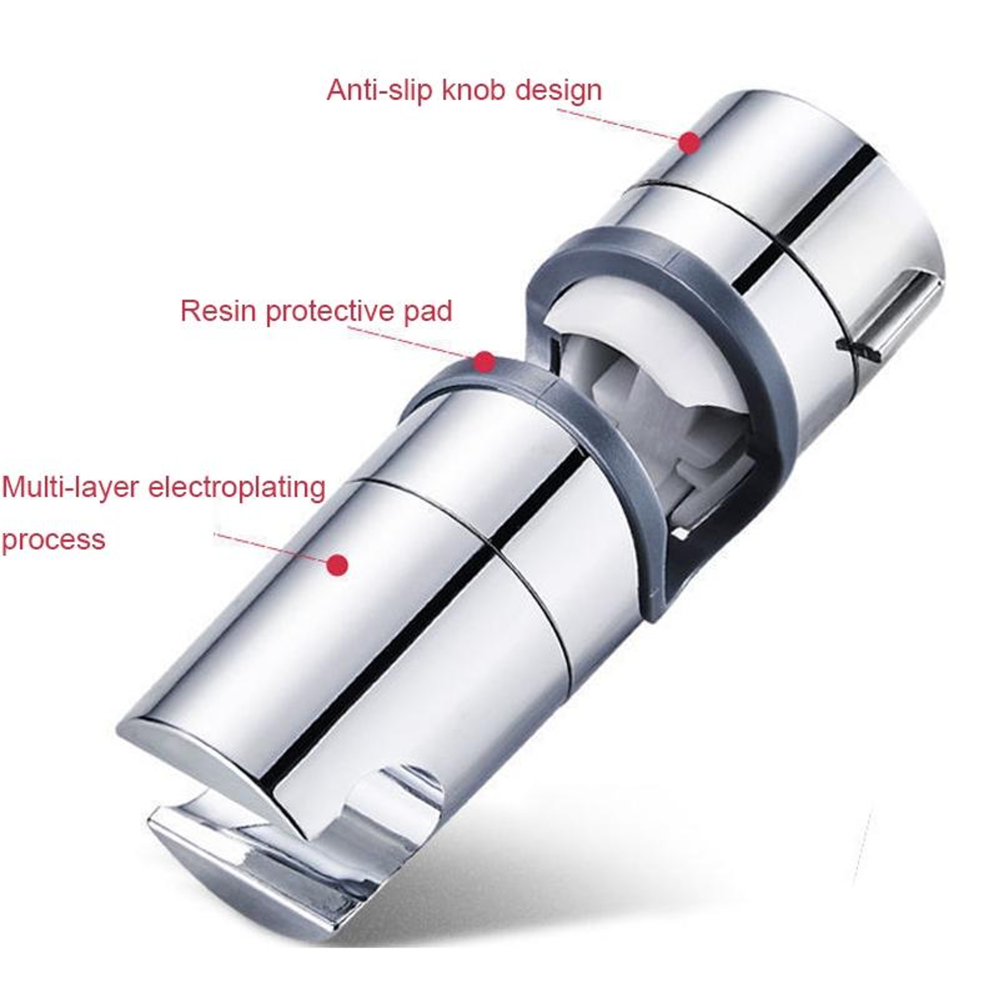 Adjustable Shower Head Holder Bracket 360° Rotating Universal Shower Rod Mount – view 3
