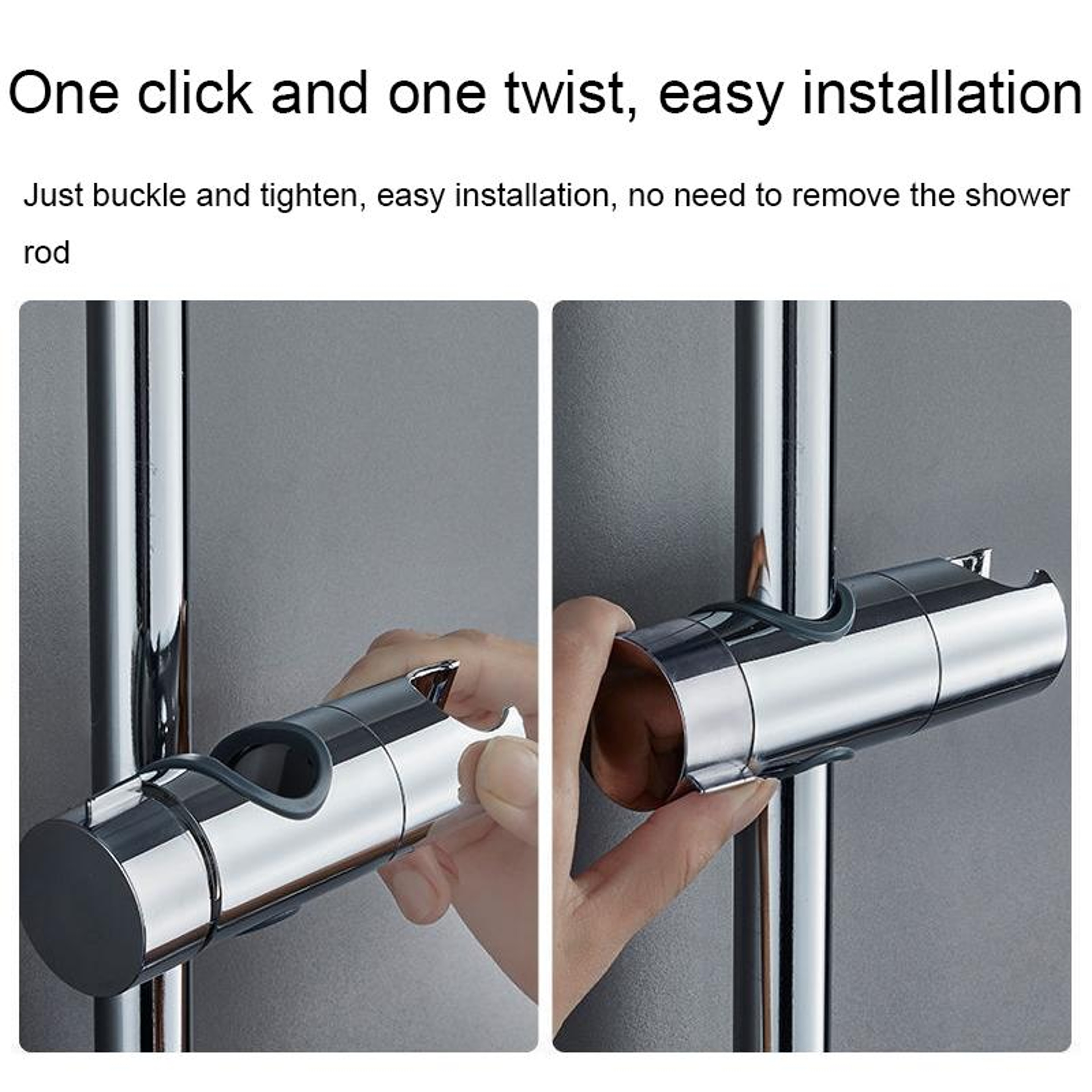 Adjustable Shower Head Holder Bracket 360° Rotating Universal Shower Rod Mount – view 4