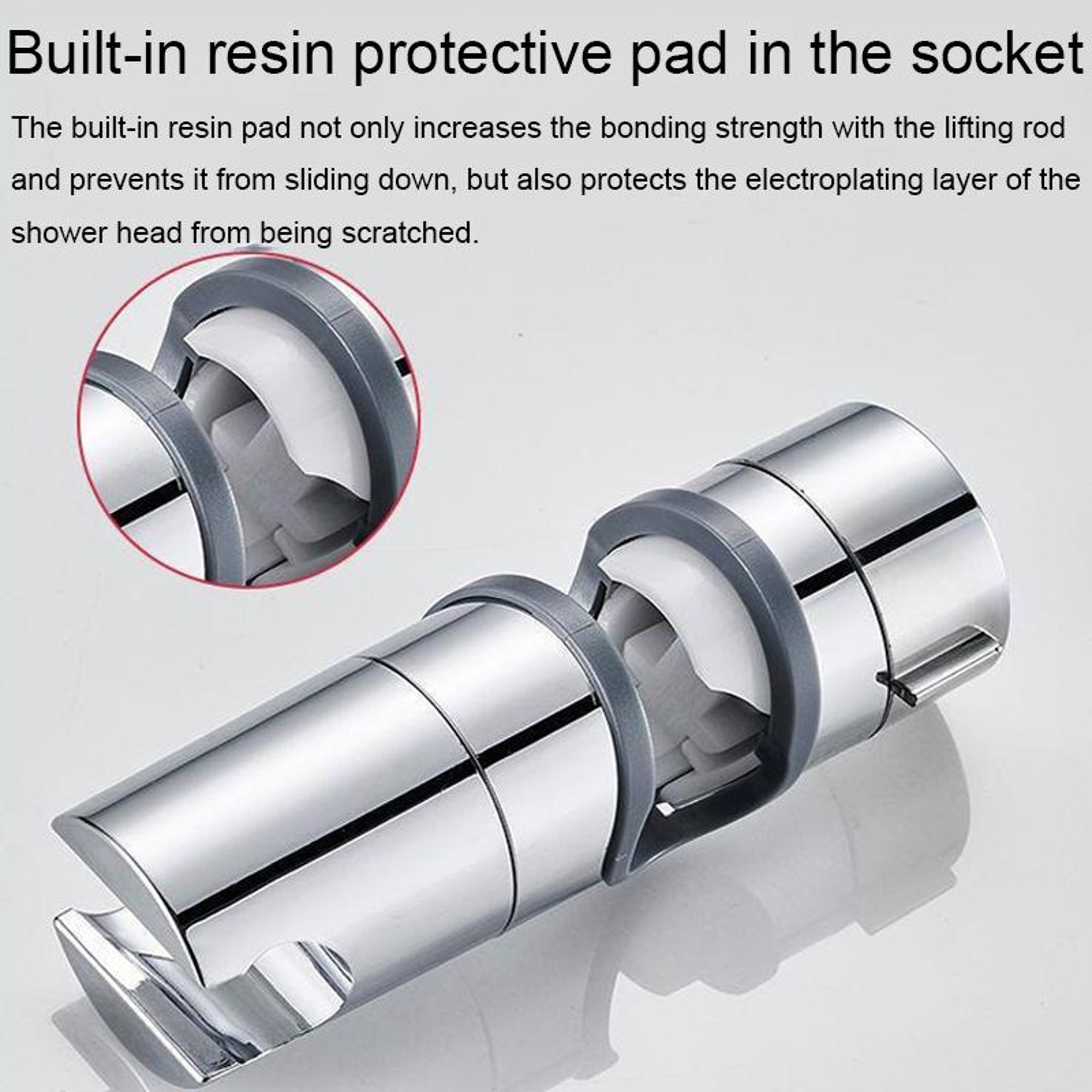 Adjustable Shower Head Holder Bracket 360° Rotating Universal Shower Rod Mount – view 7