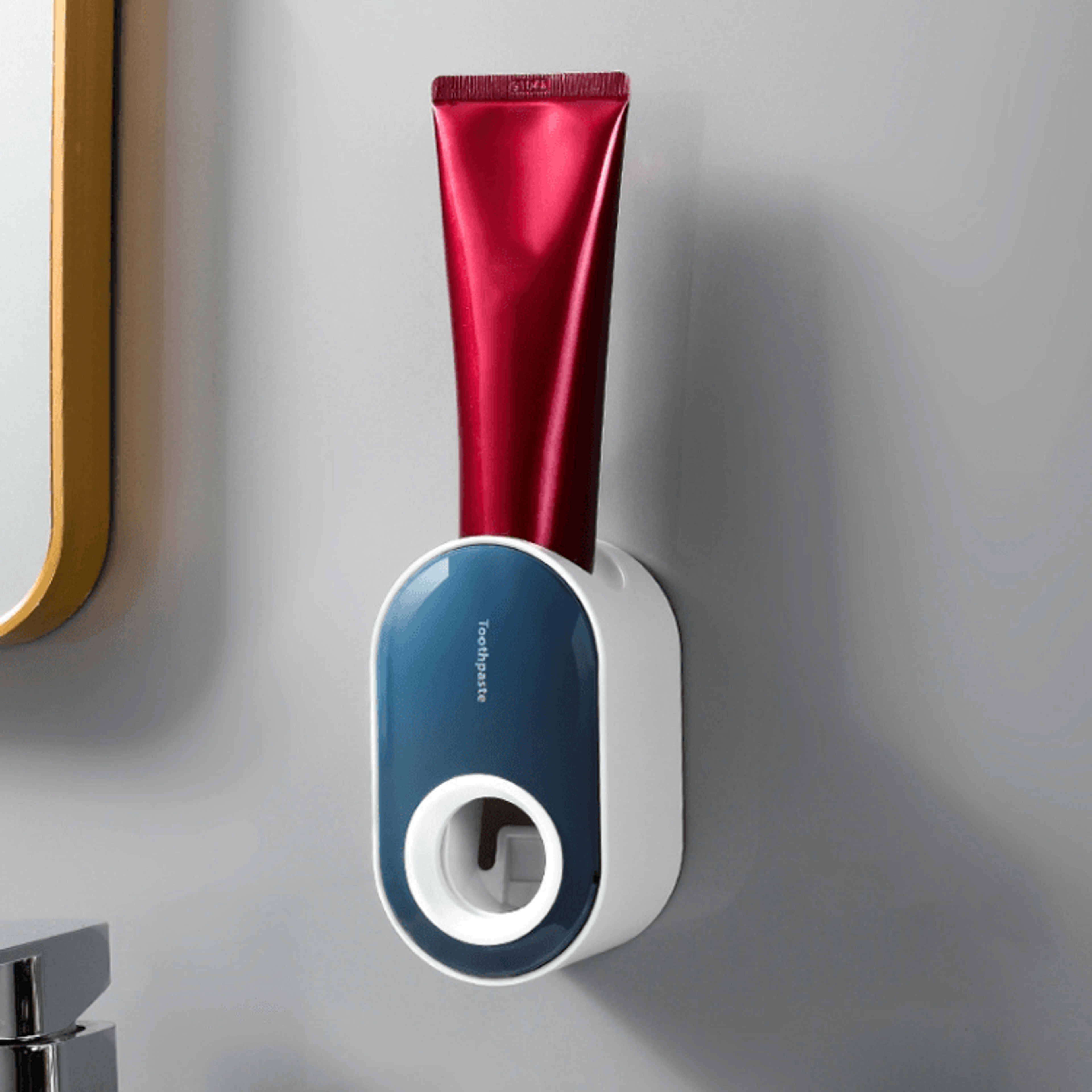 Automatic Toothpaste Dispenser Wall Mounted Rack Hygienic Squeezer For Family Bathroom 15
