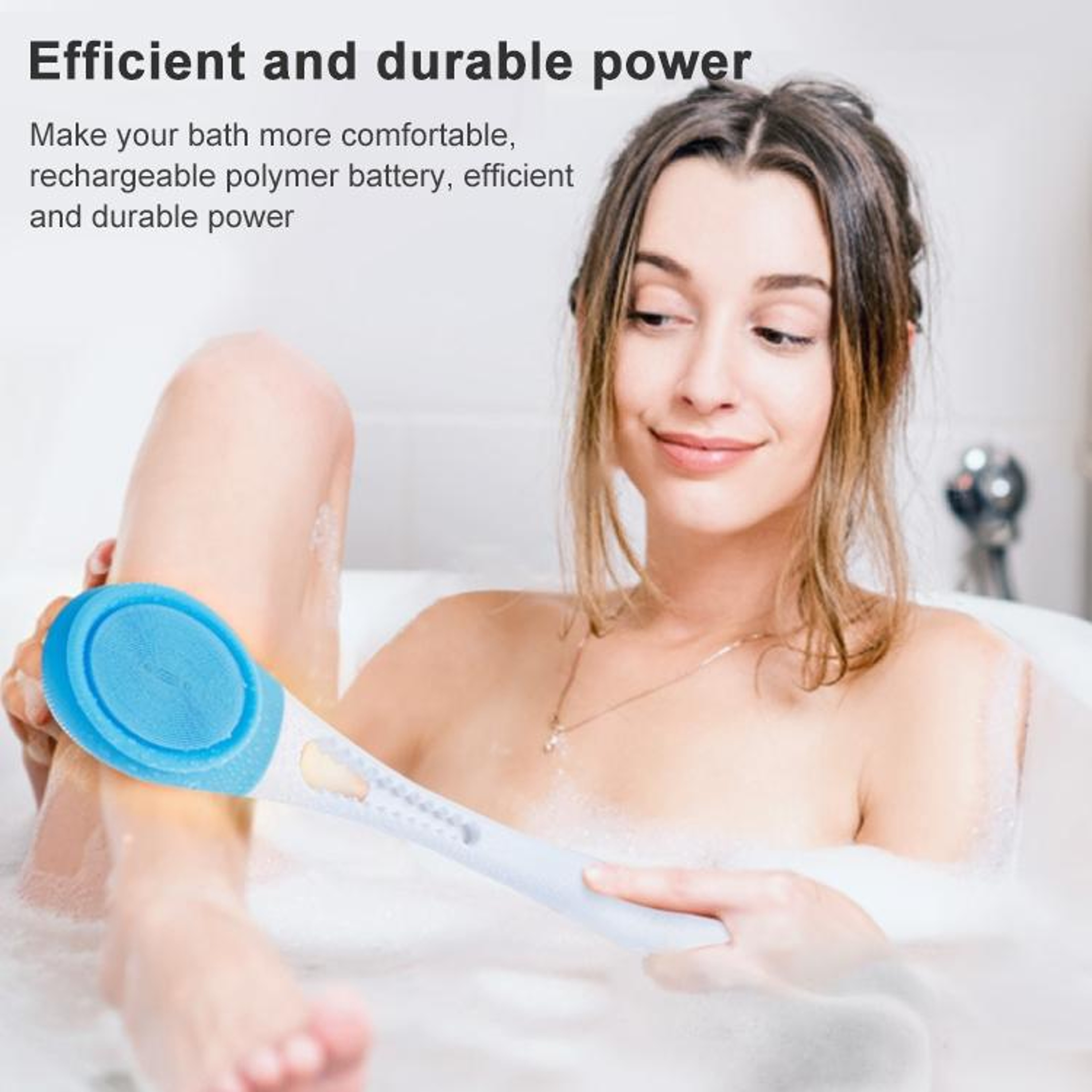 Electric Silicone Bath Massage Brush Long Handle Body Scrubber For Deep Clean  Relaxation 12