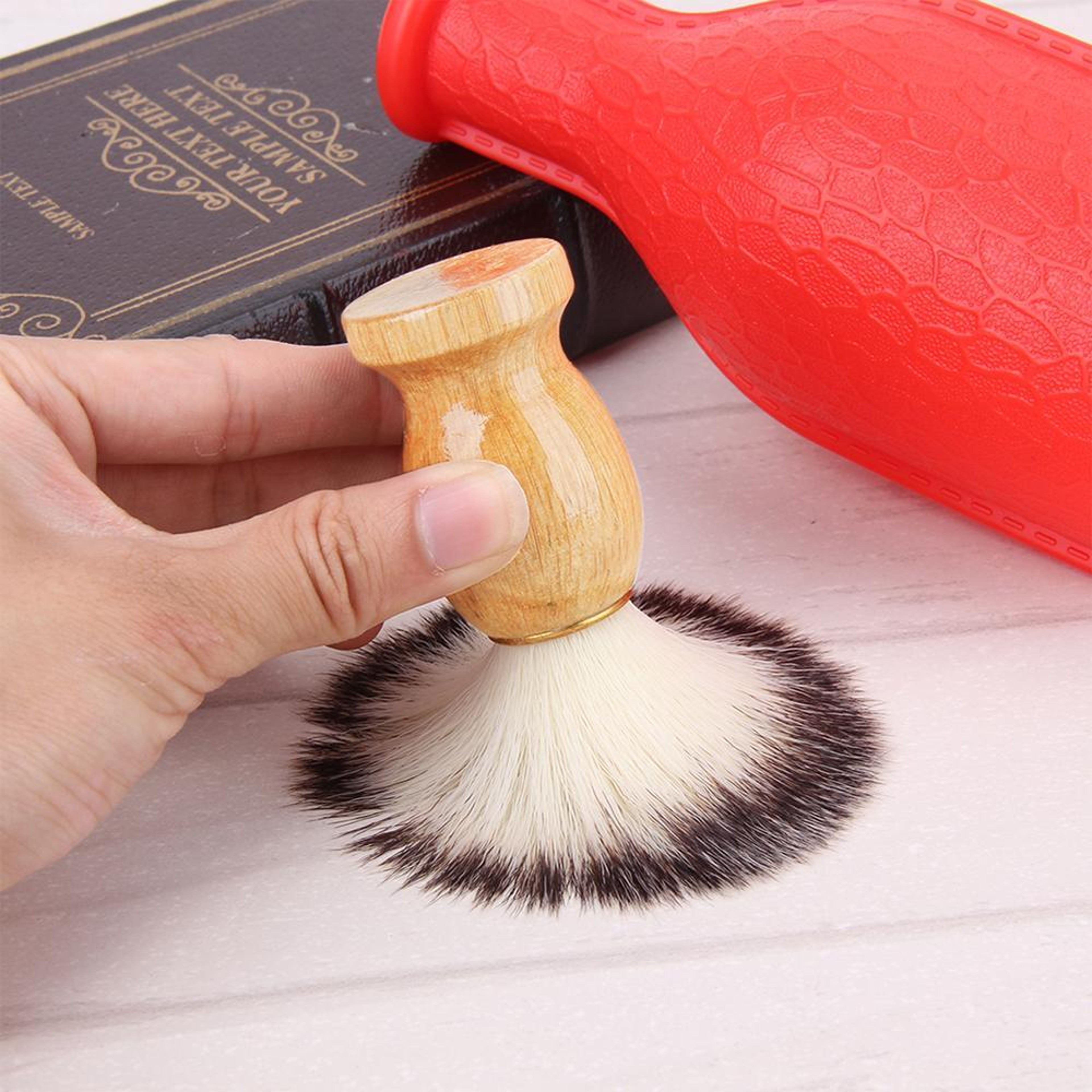 Premium Badger Hair Shaving Brush With Wooden Handle For Smooth Beard Grooming 0
