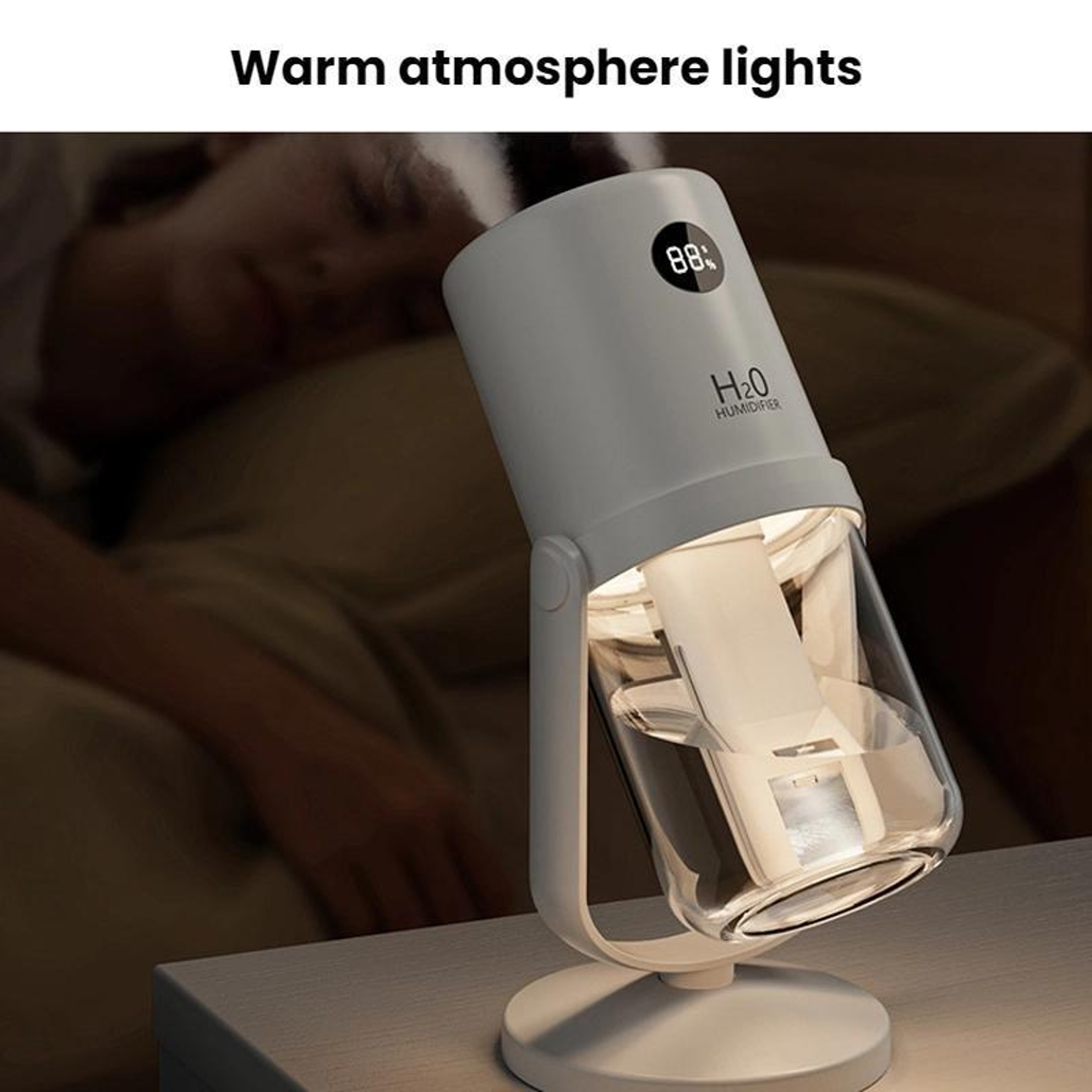 UV C Antibacterial Dual Spray Humidifier With Quiet Mist  Portable Stand 8