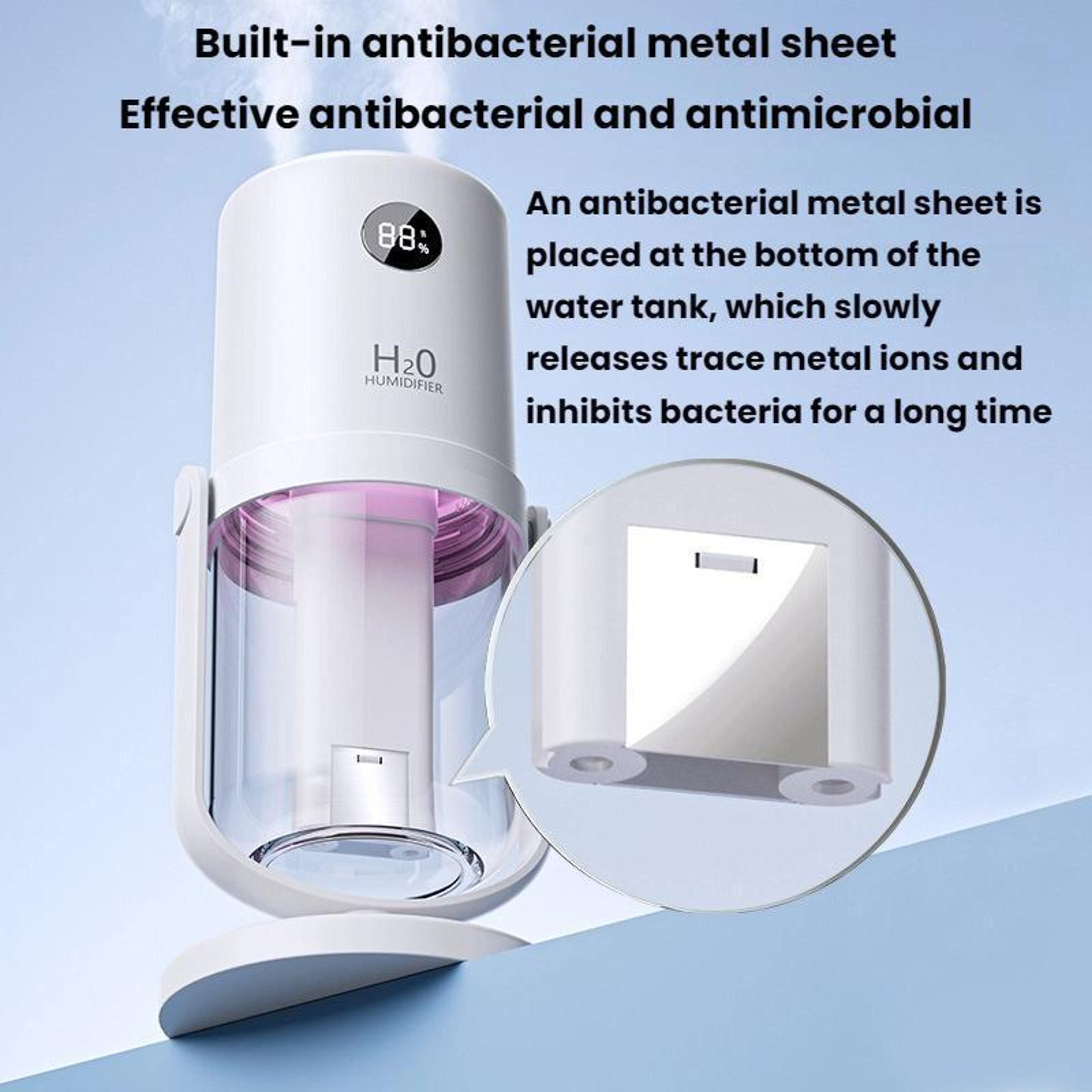 UV C Antibacterial Dual Spray Humidifier With Quiet Mist  Portable Stand 1