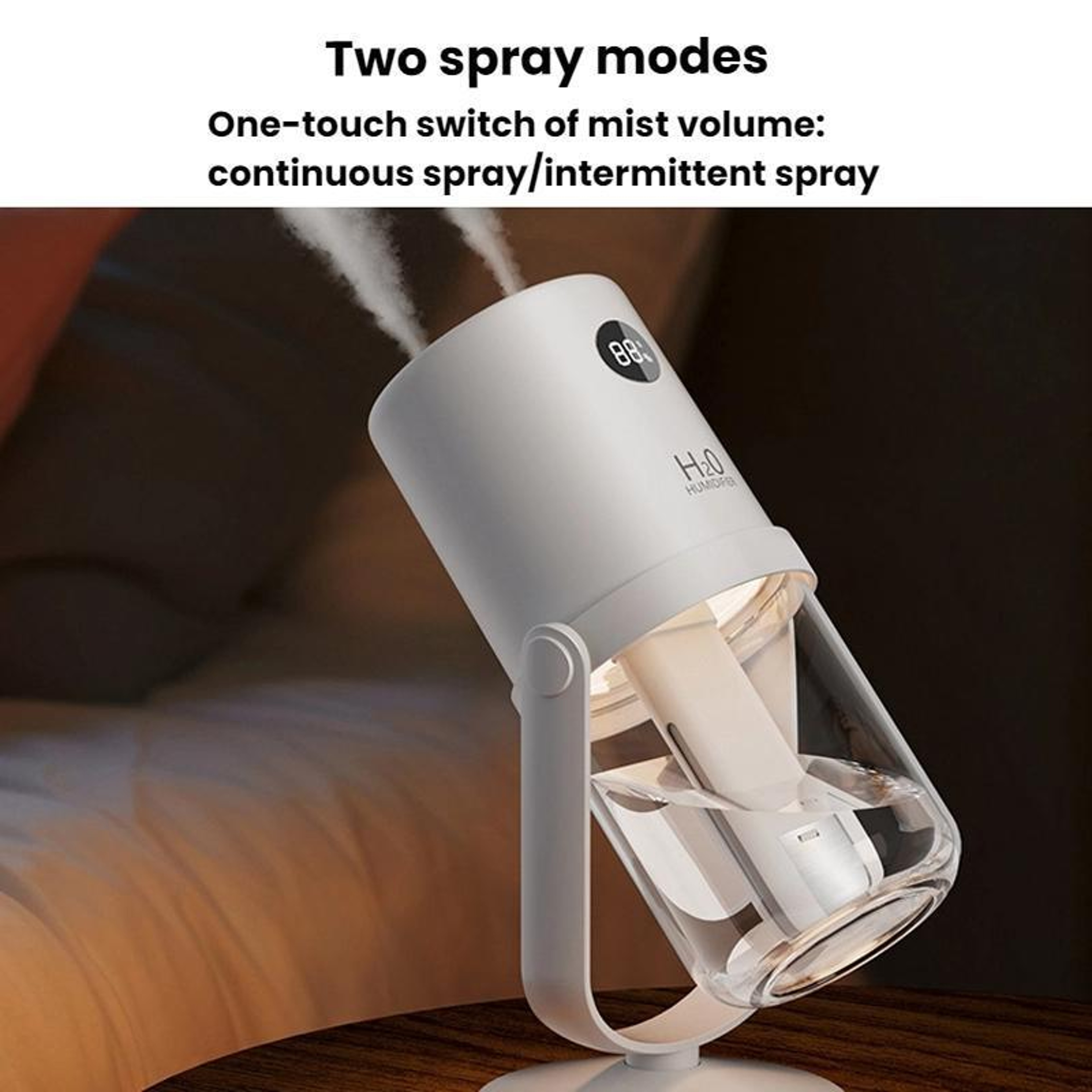 UV C Antibacterial Dual Spray Humidifier With Quiet Mist  Portable Stand 9