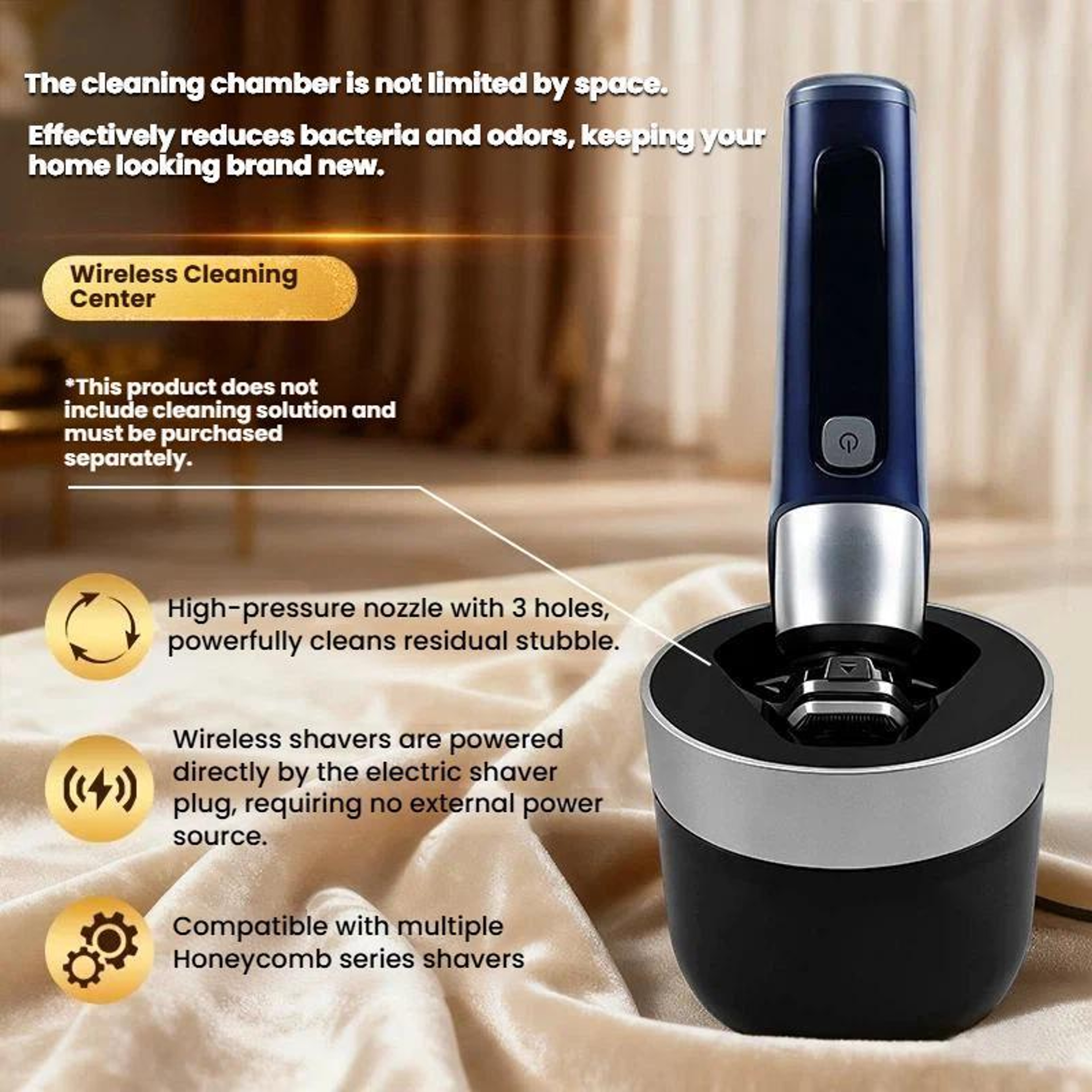Shaver Cleaning Station Dock Wireless Sanitizing Base For XP9200 XP9405 Series 2