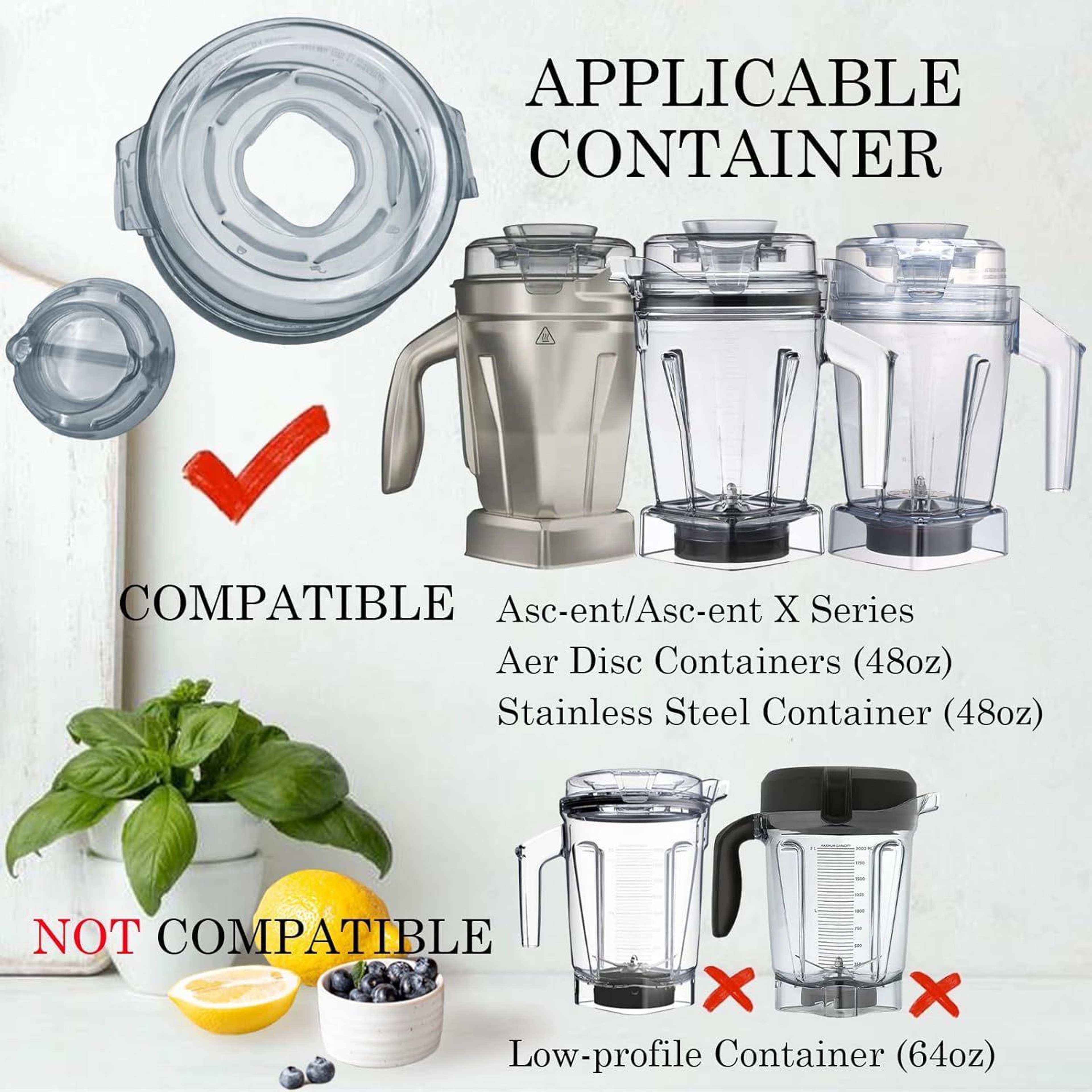 Vitamix Ascent Replacement Blender Lid Leak Proof, Measuring Cup Compatible – view 4