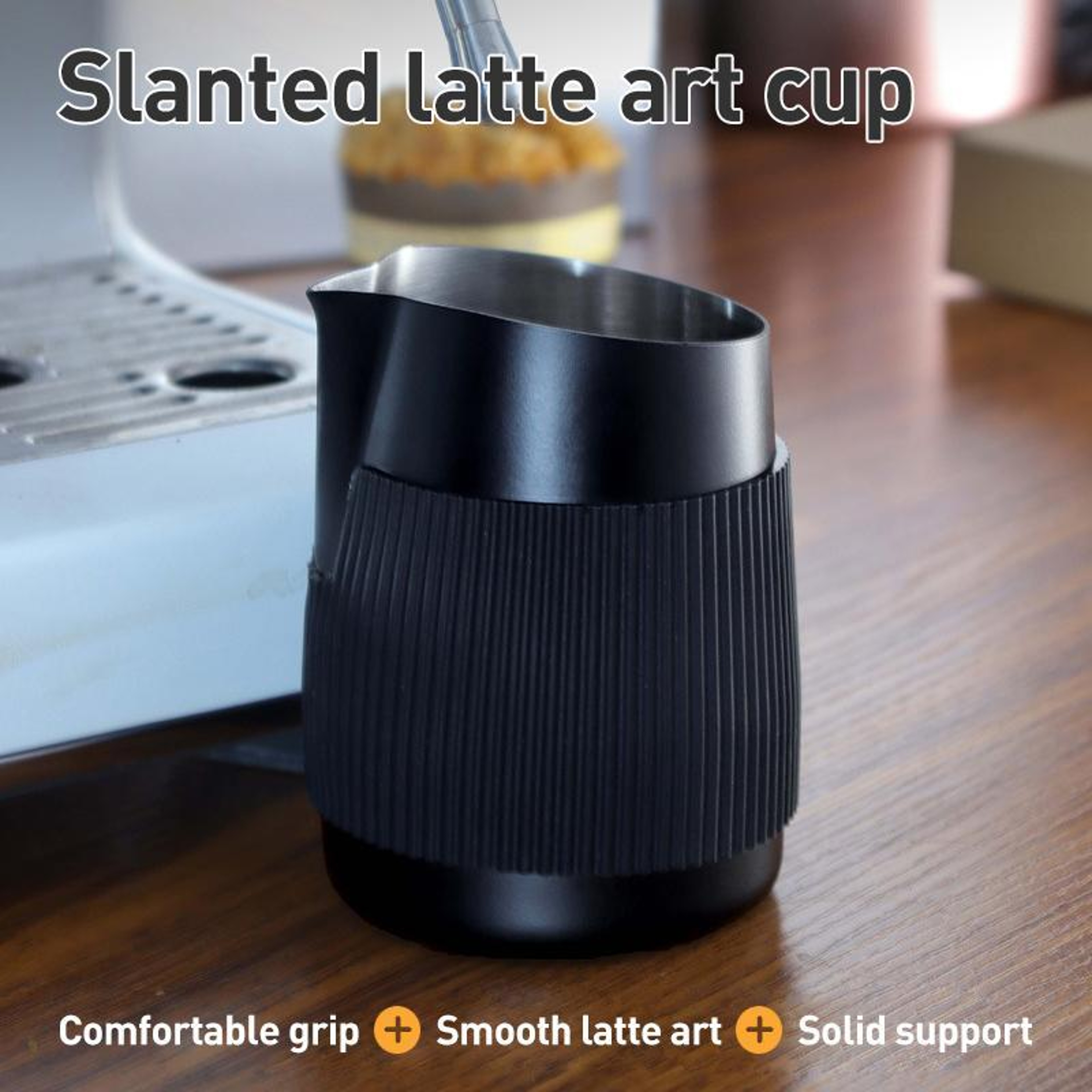 Stainless Steel Latte Art Pitcher with Precision Spout & Anti Scald Grip – view 2