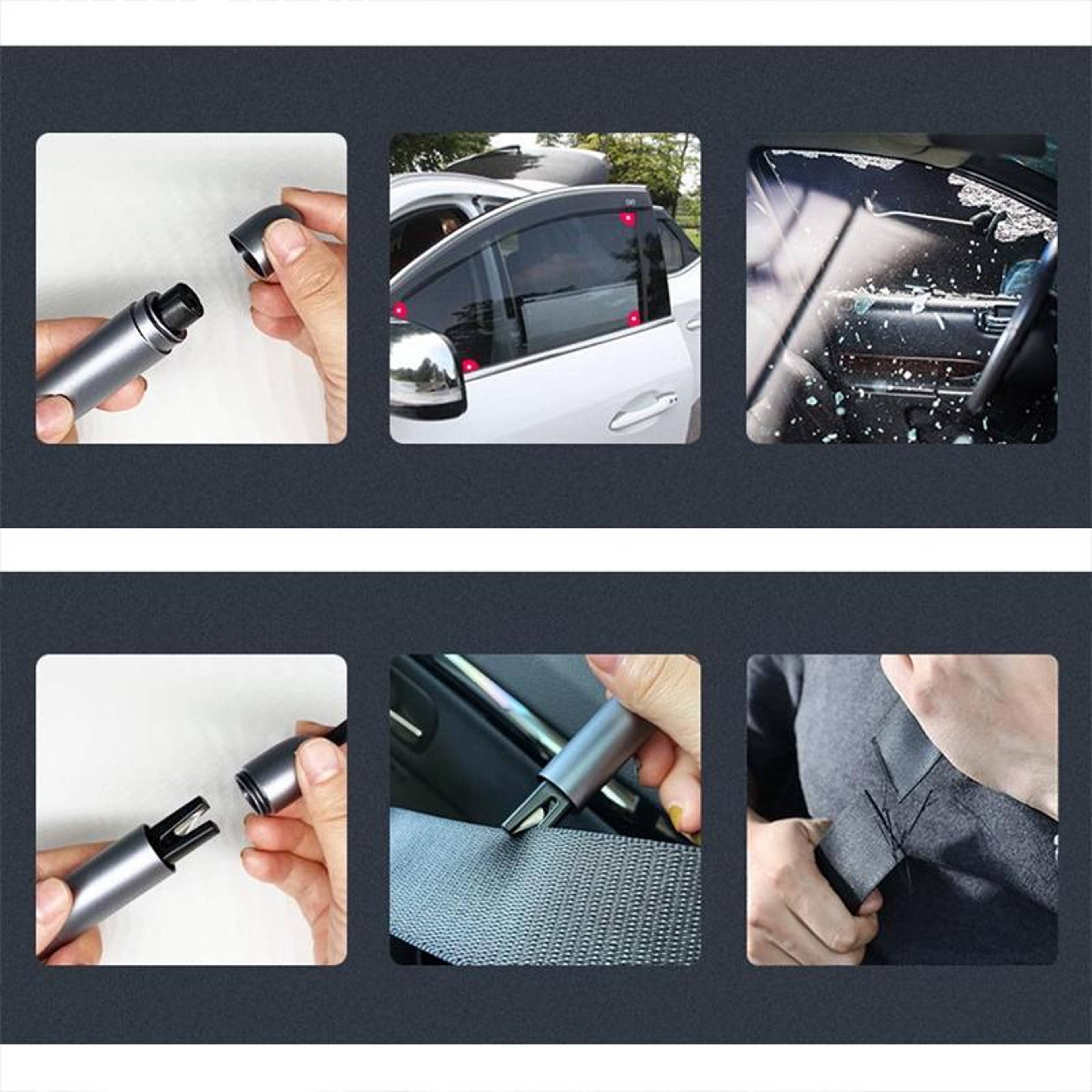 2 In 1 Car Escape Tool Emergency Hammer With Seat Belt Cutter  Window Breaker 7