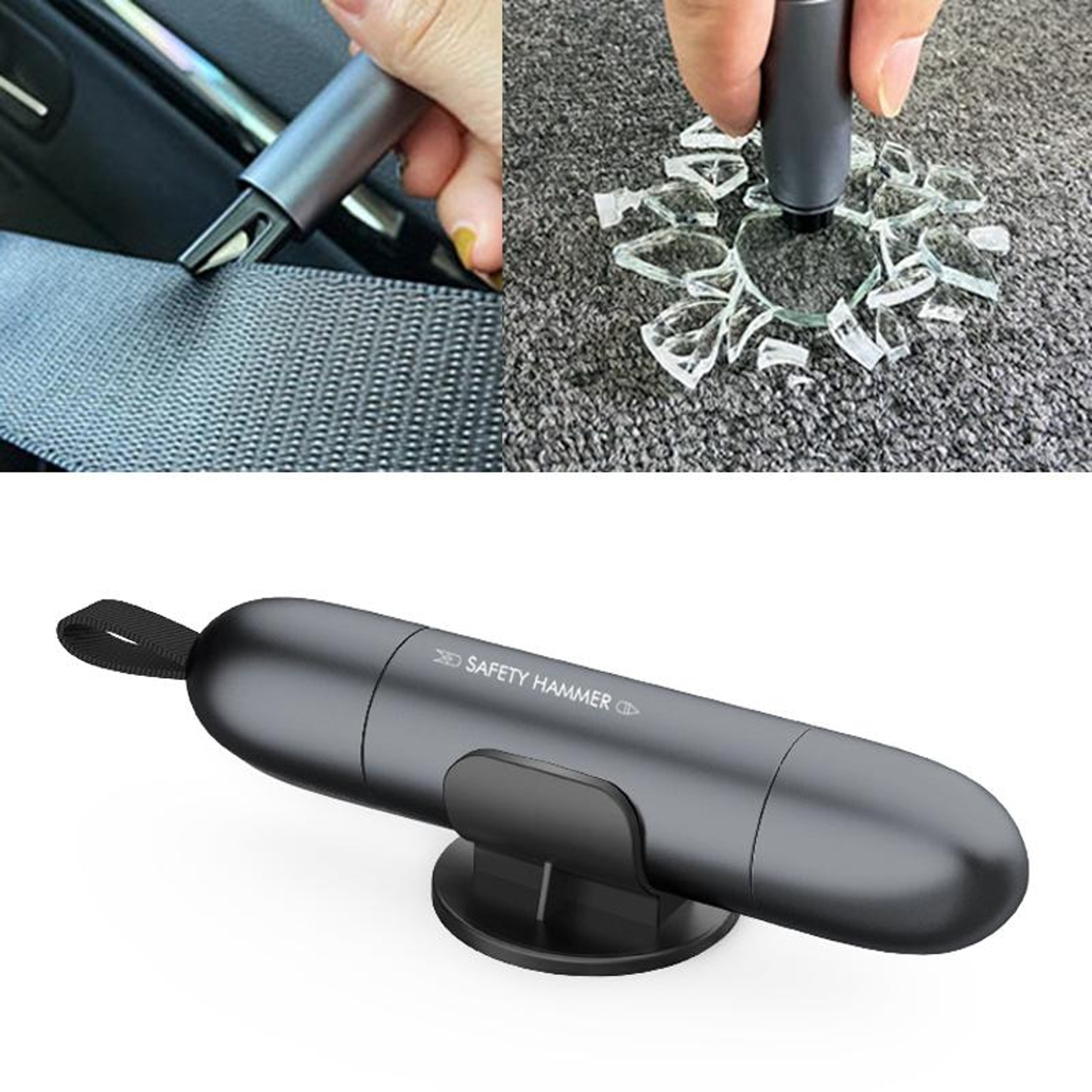 2 In 1 Car Escape Tool Emergency Hammer With Seat Belt Cutter  Window Breaker 4