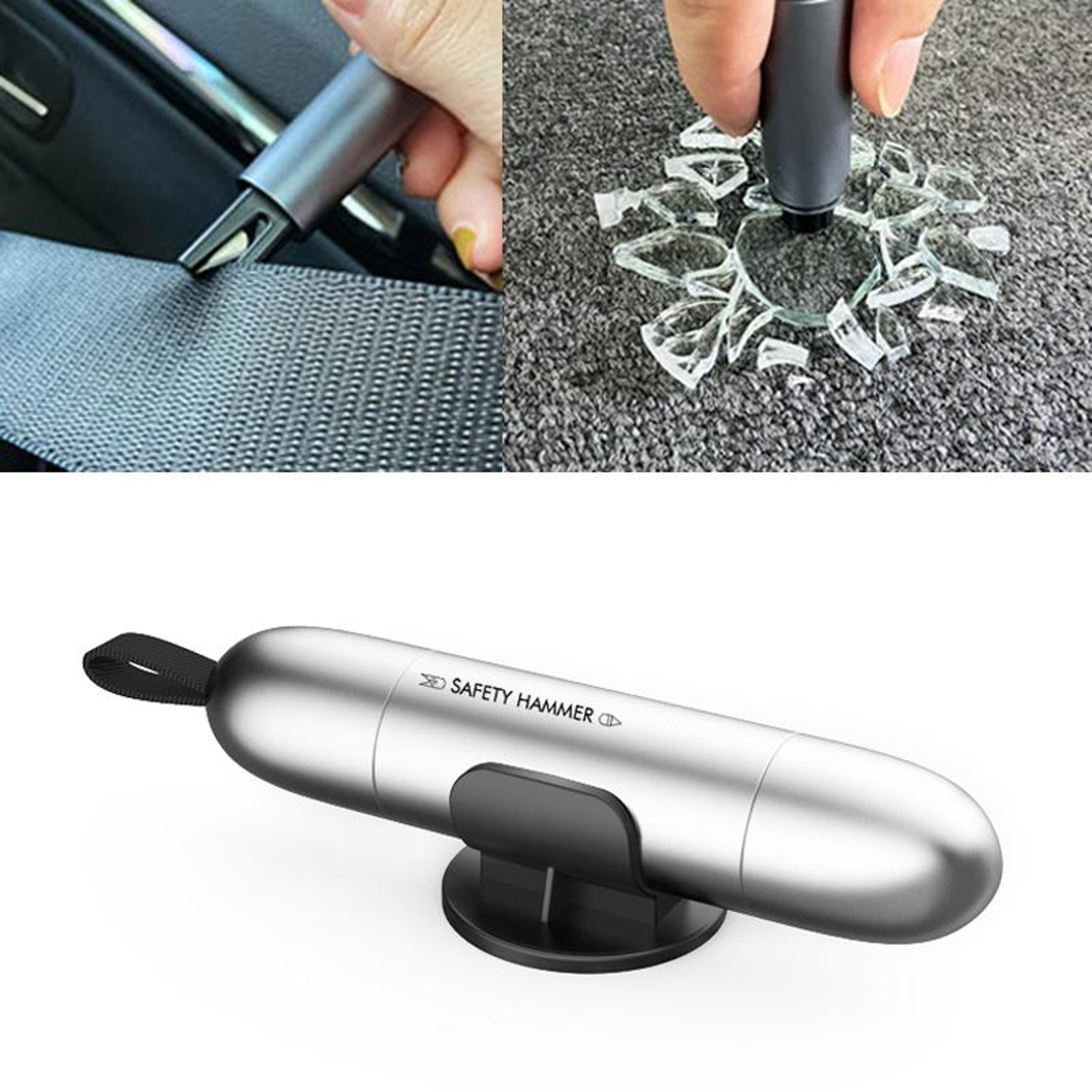 2 In 1 Car Escape Tool Emergency Hammer With Seat Belt Cutter  Window Breaker 2