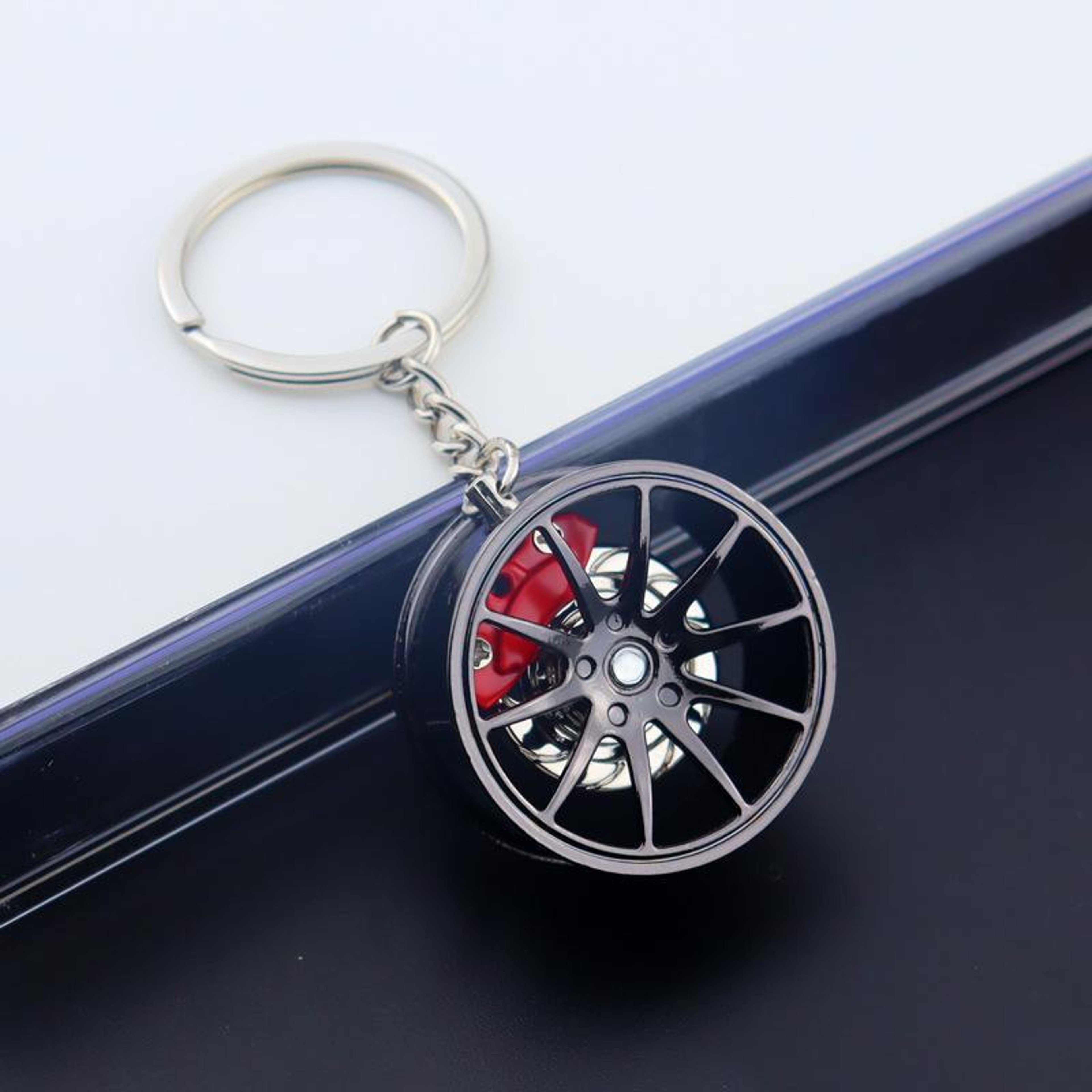 Brake Disc Keychain Metal Wheel Hub Pendant Durable Car Lover Gift 8