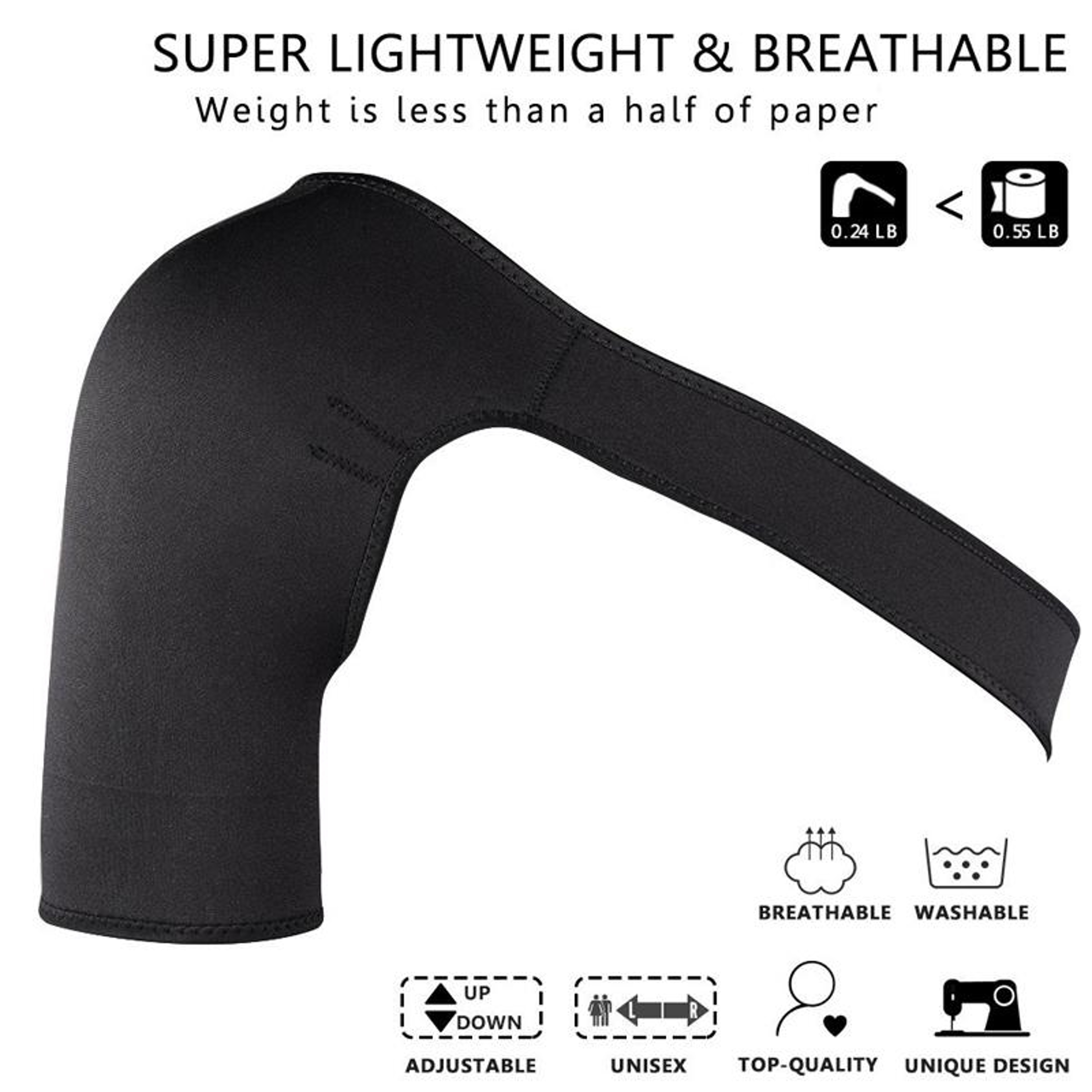 Adjustable Shoulder Support Brace For Pain Relief Breathable Compression Strap Sports Stabilizer 3