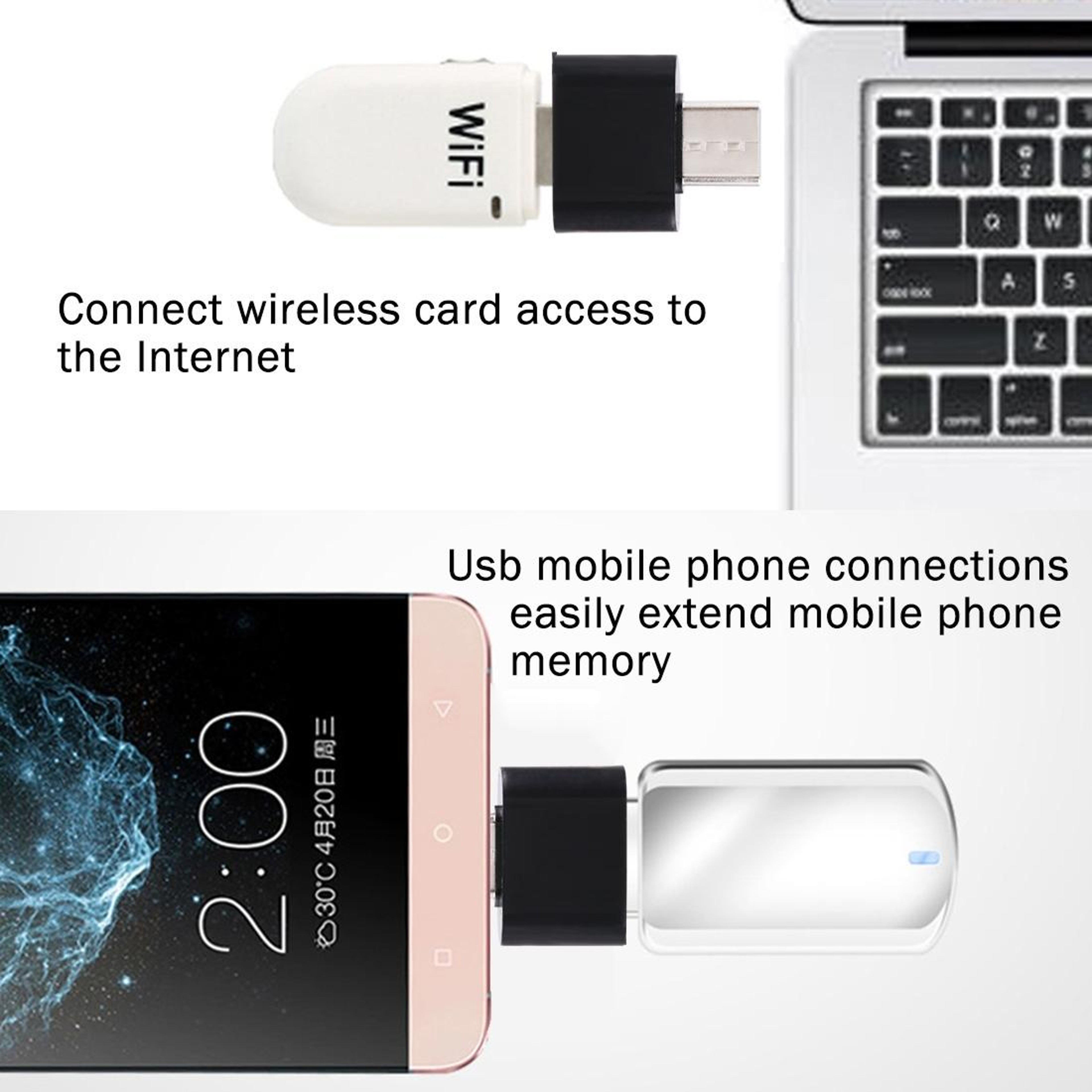 USB C OTG Adapter For Fast Charging  Data Transfer USB 20 Converter 5